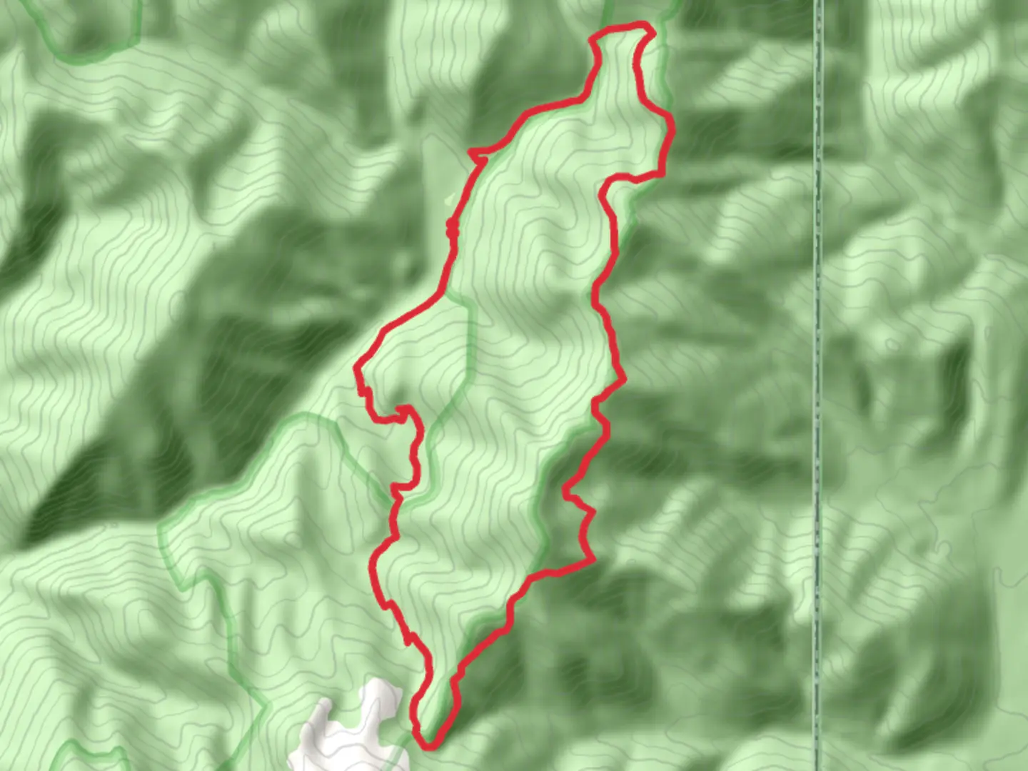 An image depicting the trail Thunder Creek Trail and Shedroof Divide Trail and its surrounding area.