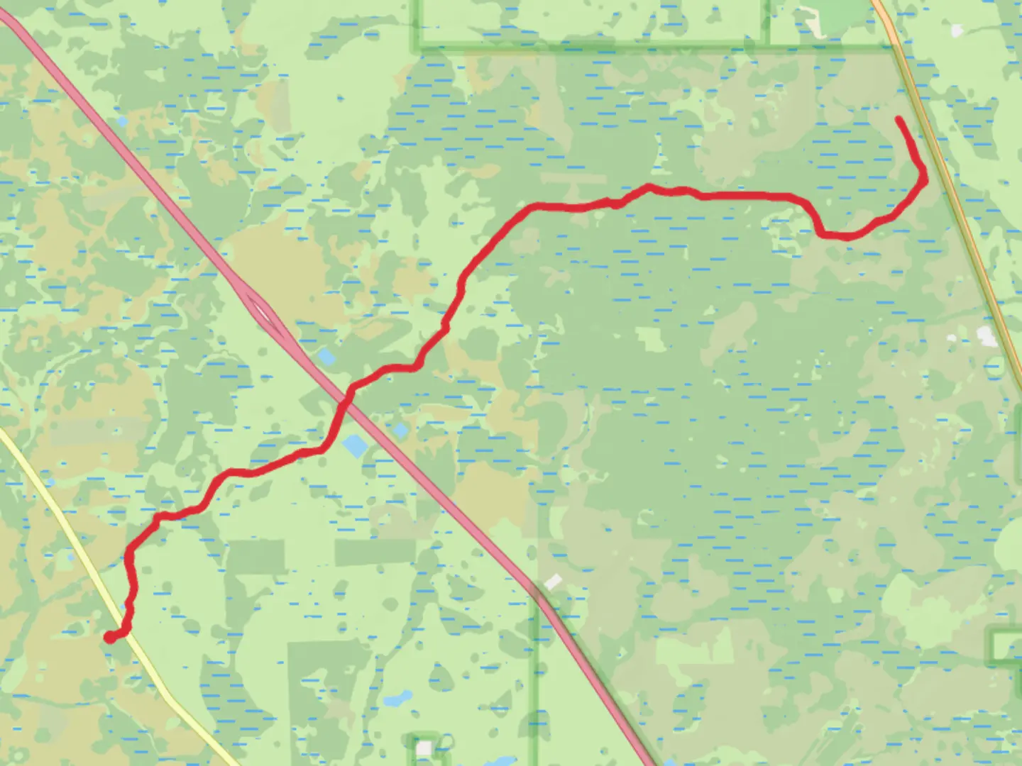 An image depicting the trail Florida Trail - Prairie Lakes Road and its surrounding area.