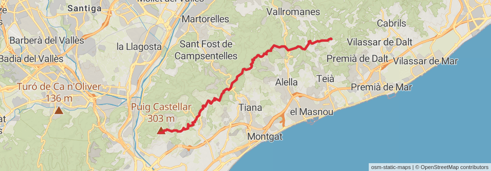 GR 92 Sendero del Mediterráneo Cataluña stage 17 Map