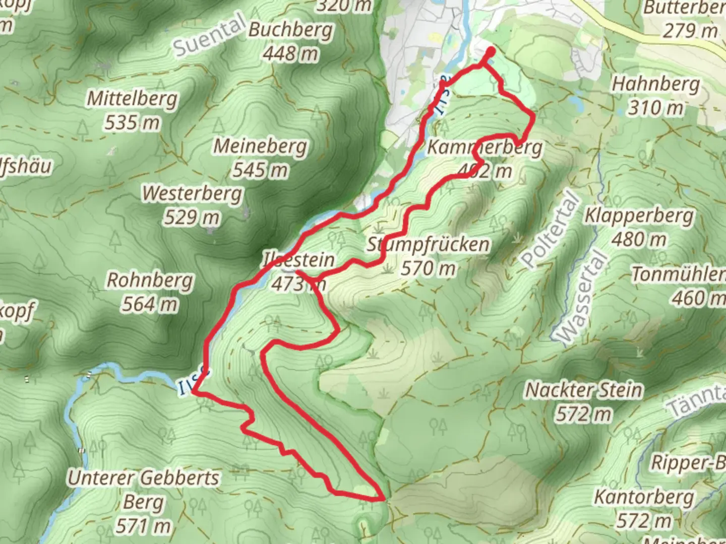 An image depicting the trail Nagelhuettenteich and Kammerberg via Bremer Weg and its surrounding area.