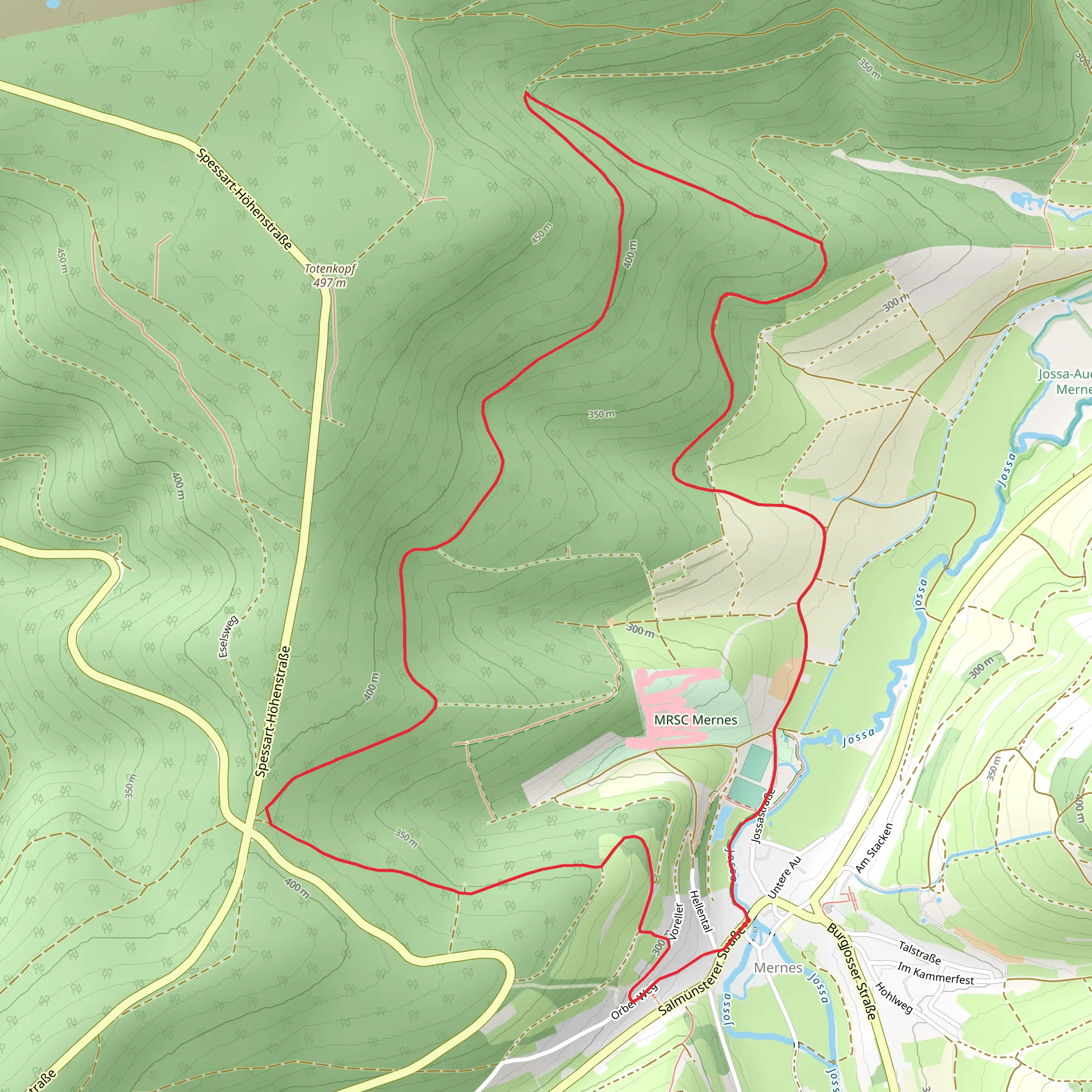 Mernes Wanderweg Ahorn Loop mobile static map
