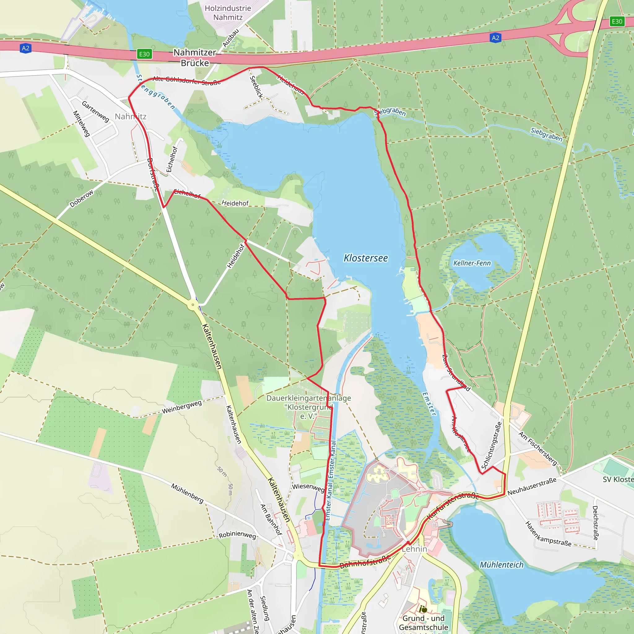 Klostersee Loop via Rundwanderweg Klostersee Lehnin - Nahmitz mobile static map