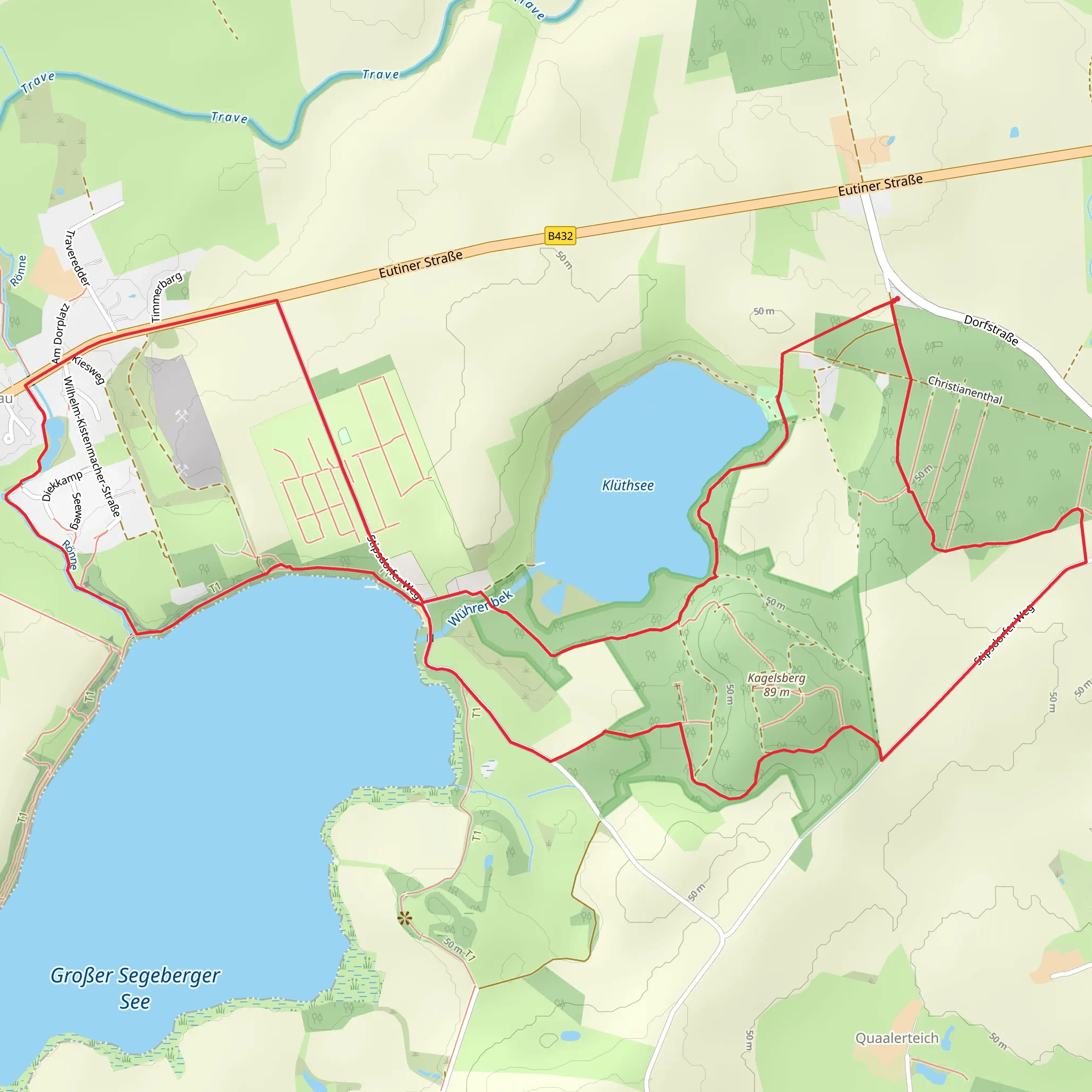 Klüthsee and Großer Segeberger See Loop mobile static map
