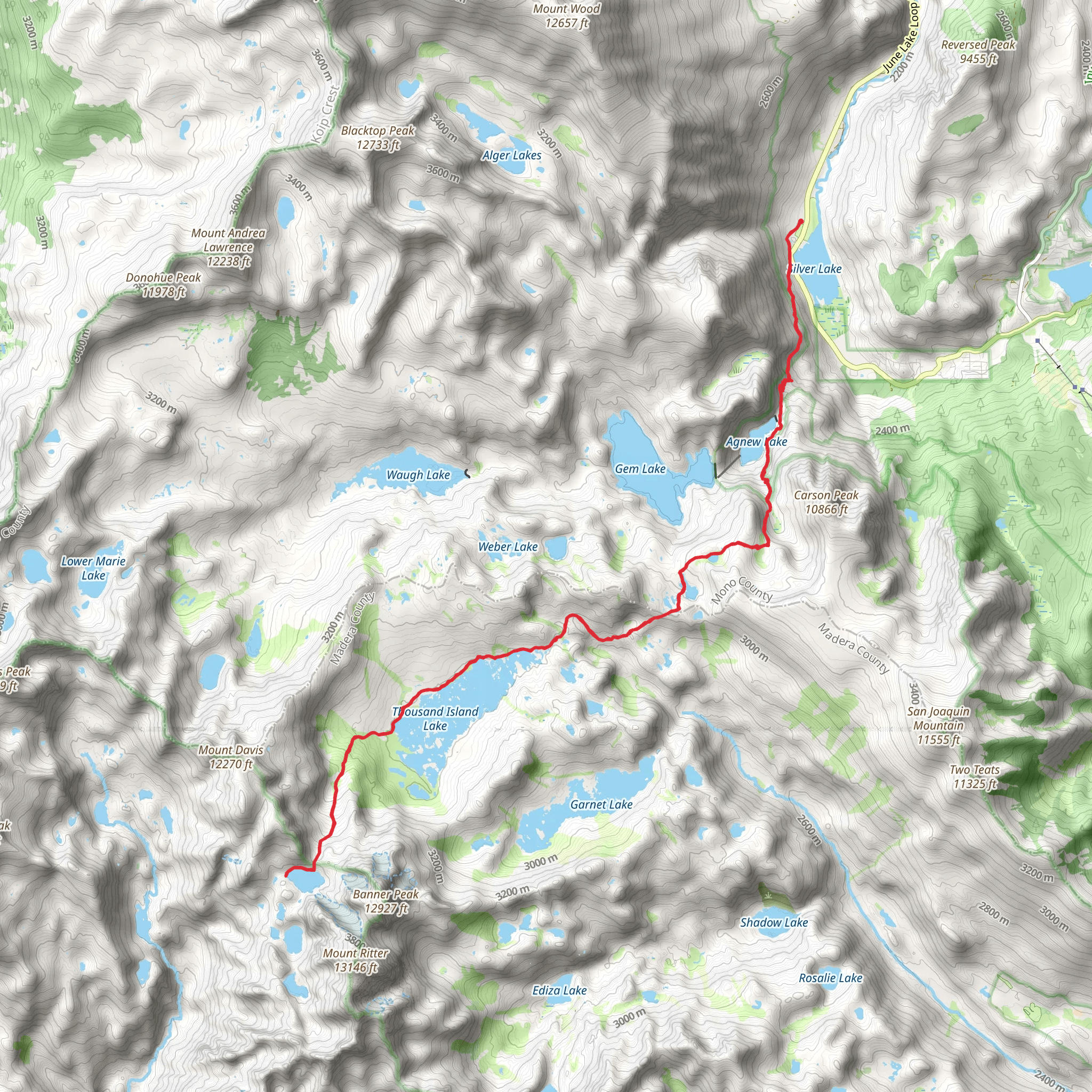 Lake Catherine via Rush Creek Trail mobile static map