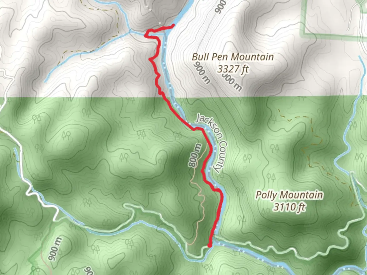 An image depicting the trail Chattooga River Out and Back and its surrounding area.