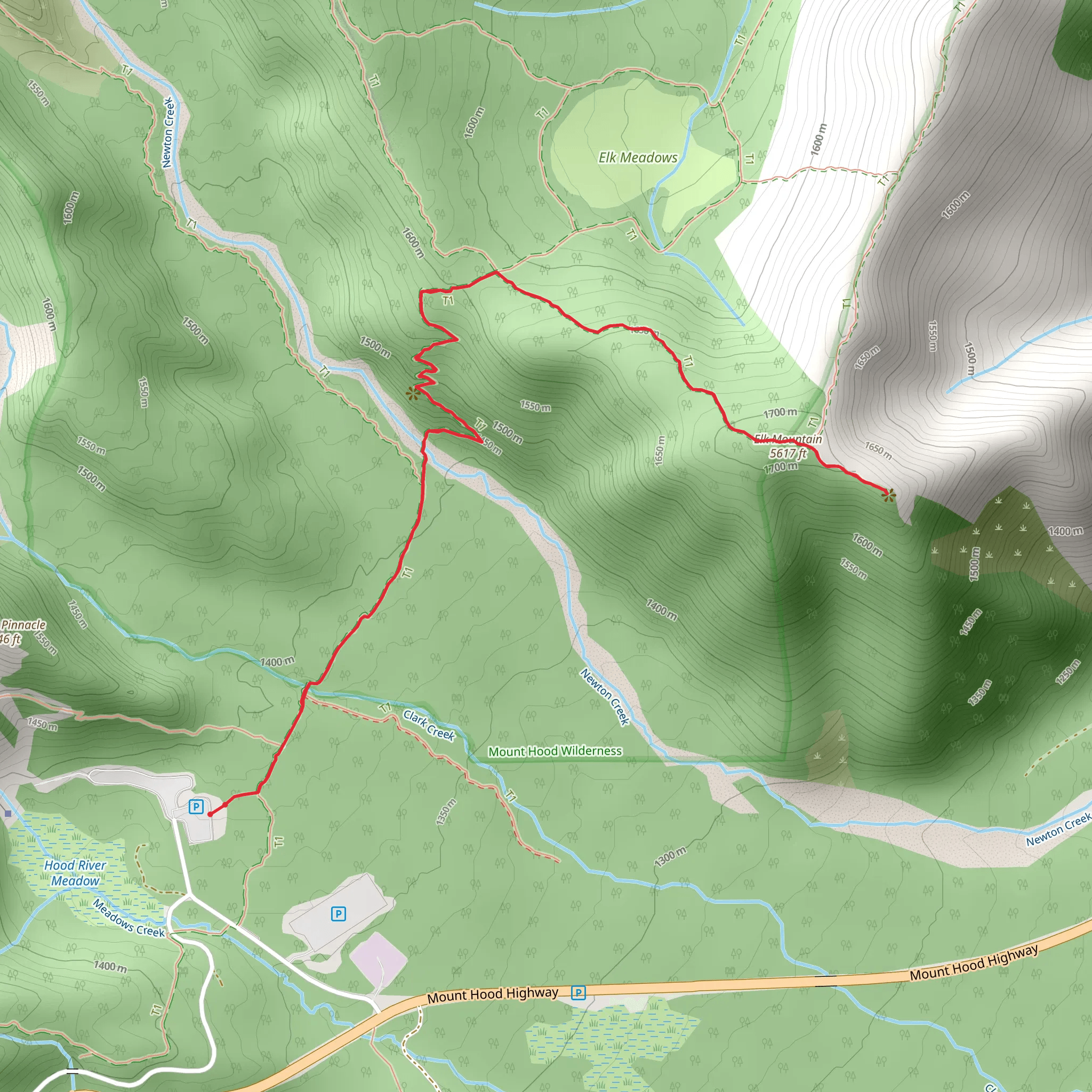 Elk Mountain Vista Trail via Elk Meadows Trail mobile static map