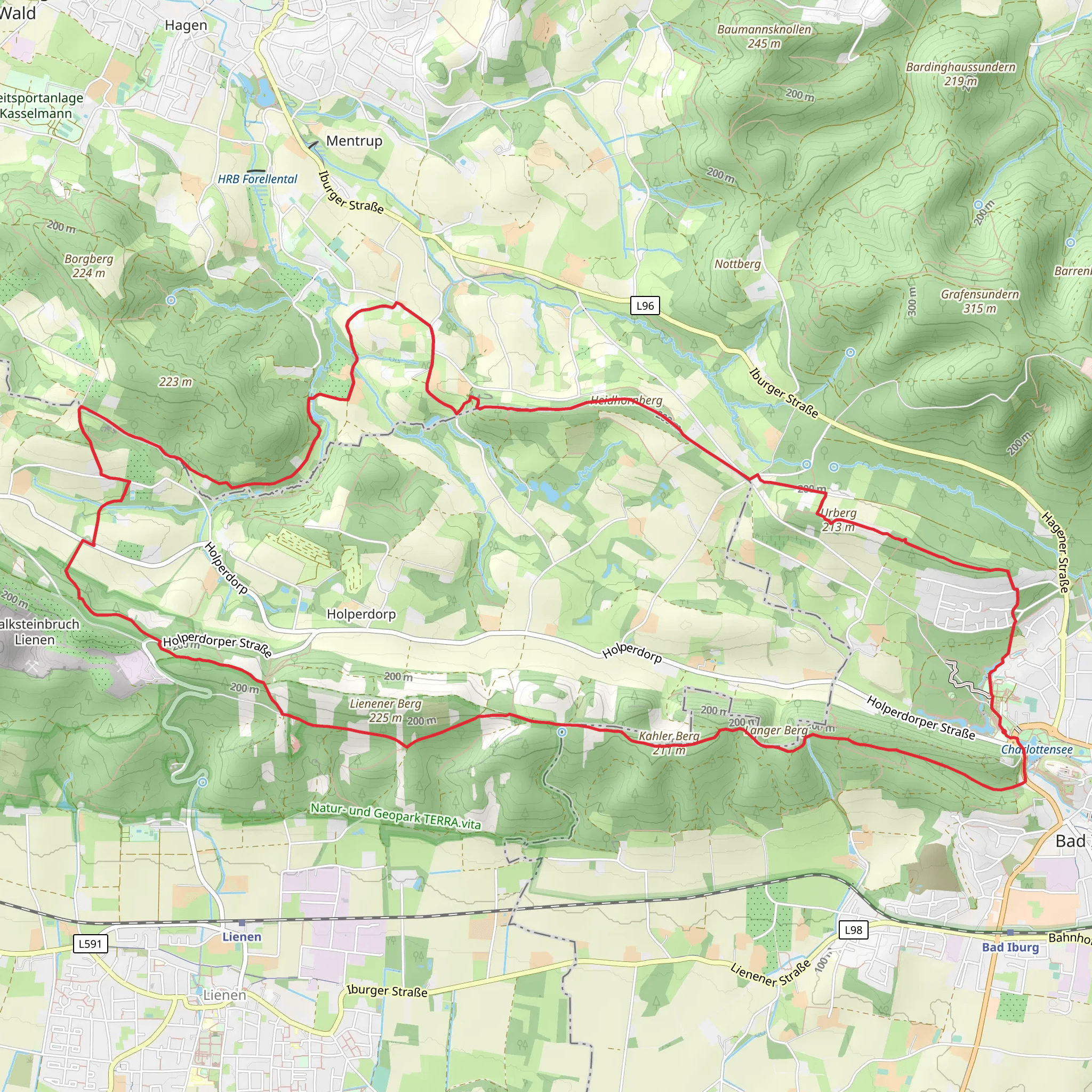 Bad Iburg and Holperdorp Loop mobile static map