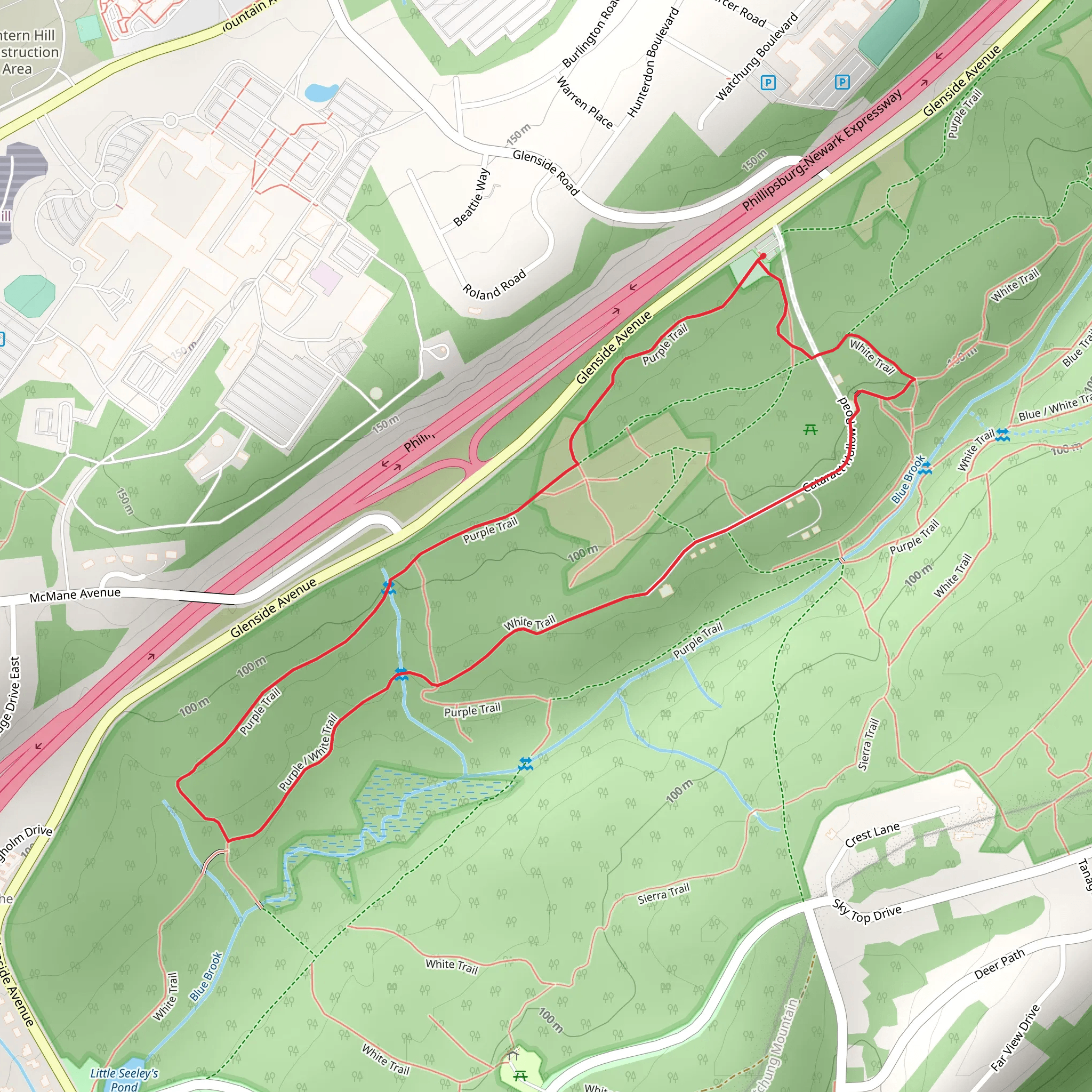 Purple and White Loop Trail mobile static map
