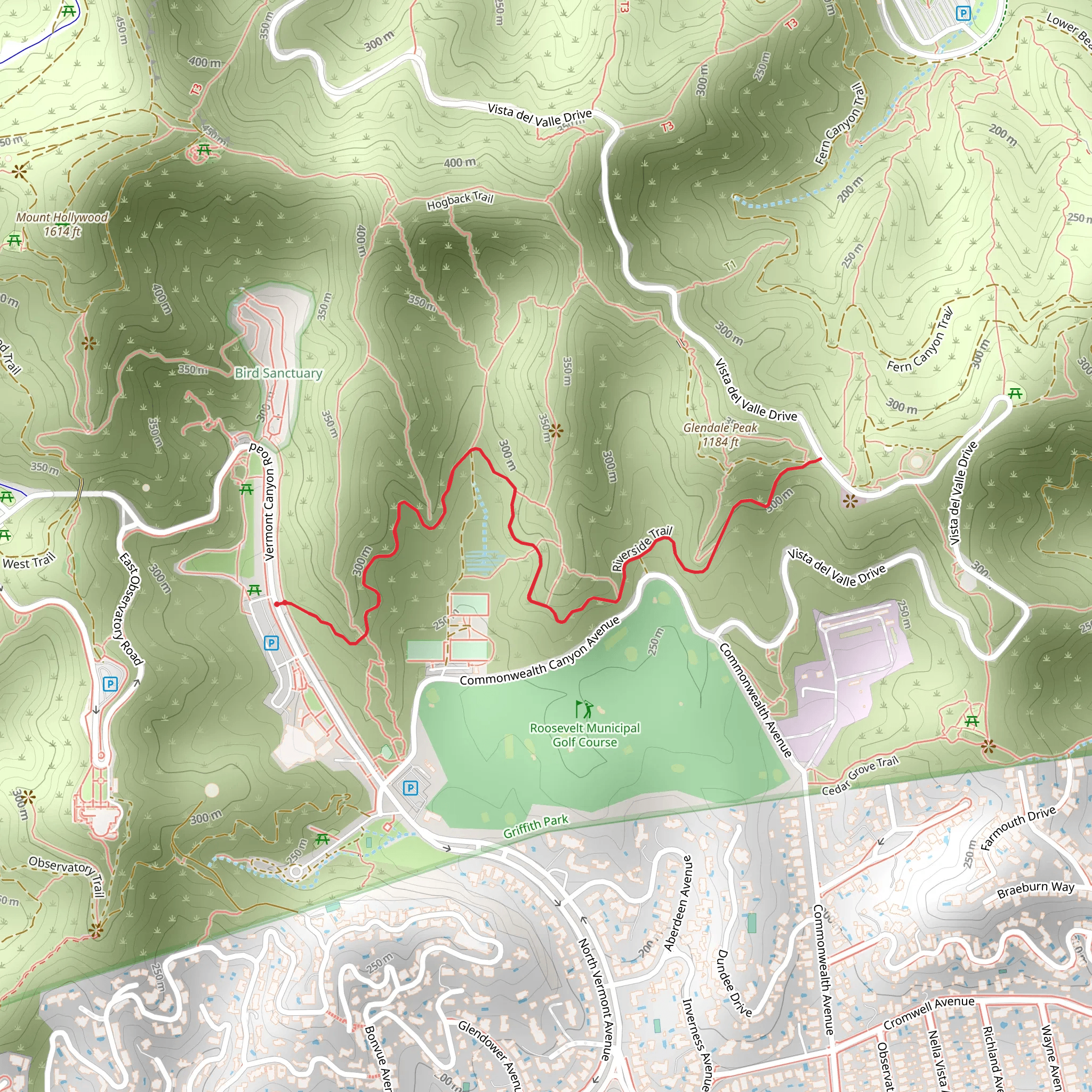 Glendale Peak via Riverside Trail mobile static map