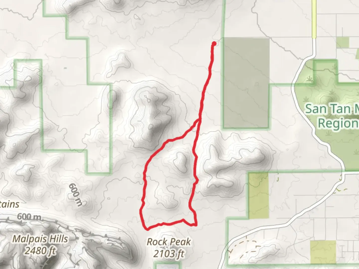 An image depicting the trail San Tan Mountain Regional Park Short Loop and its surrounding area.