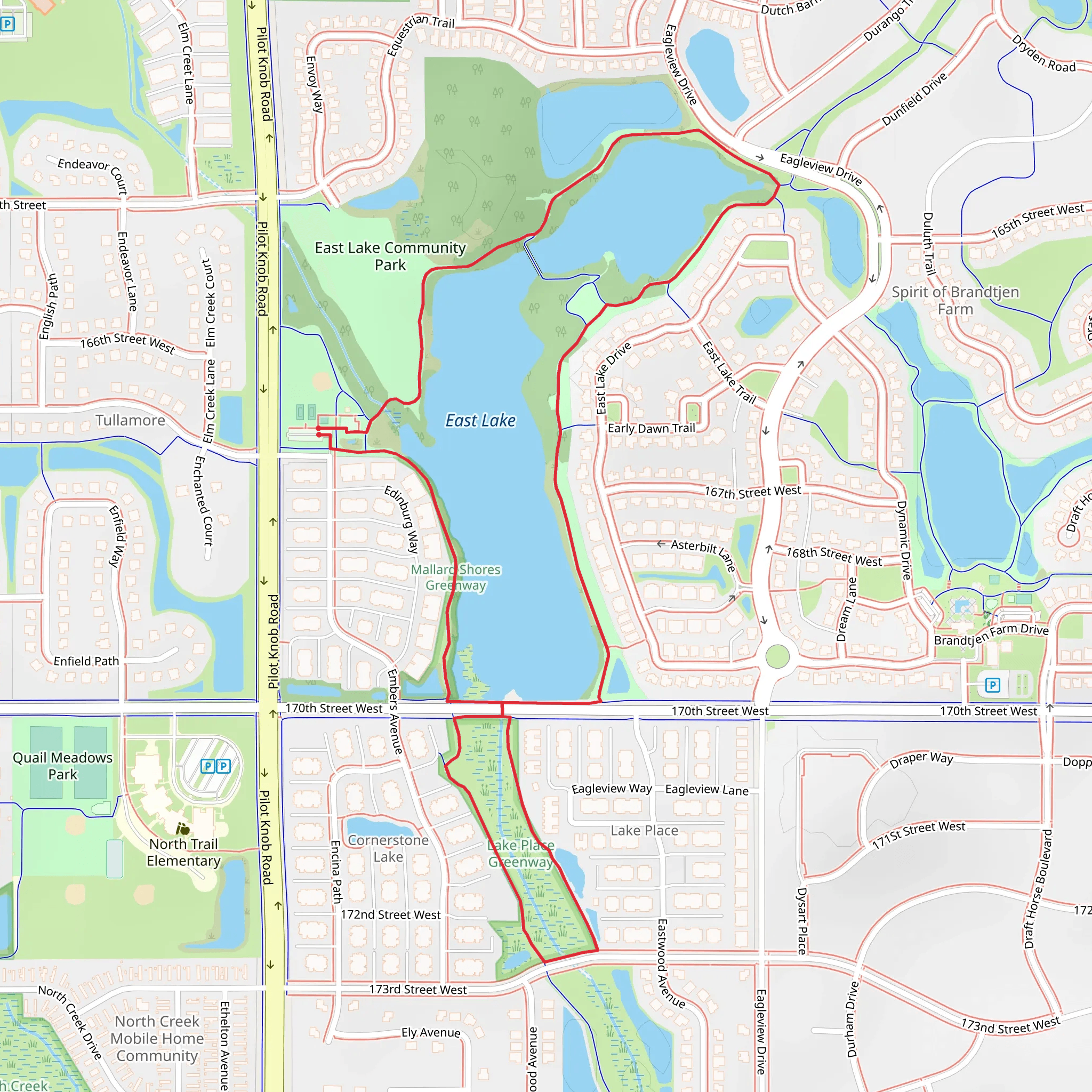 East Lake Loop mobile static map