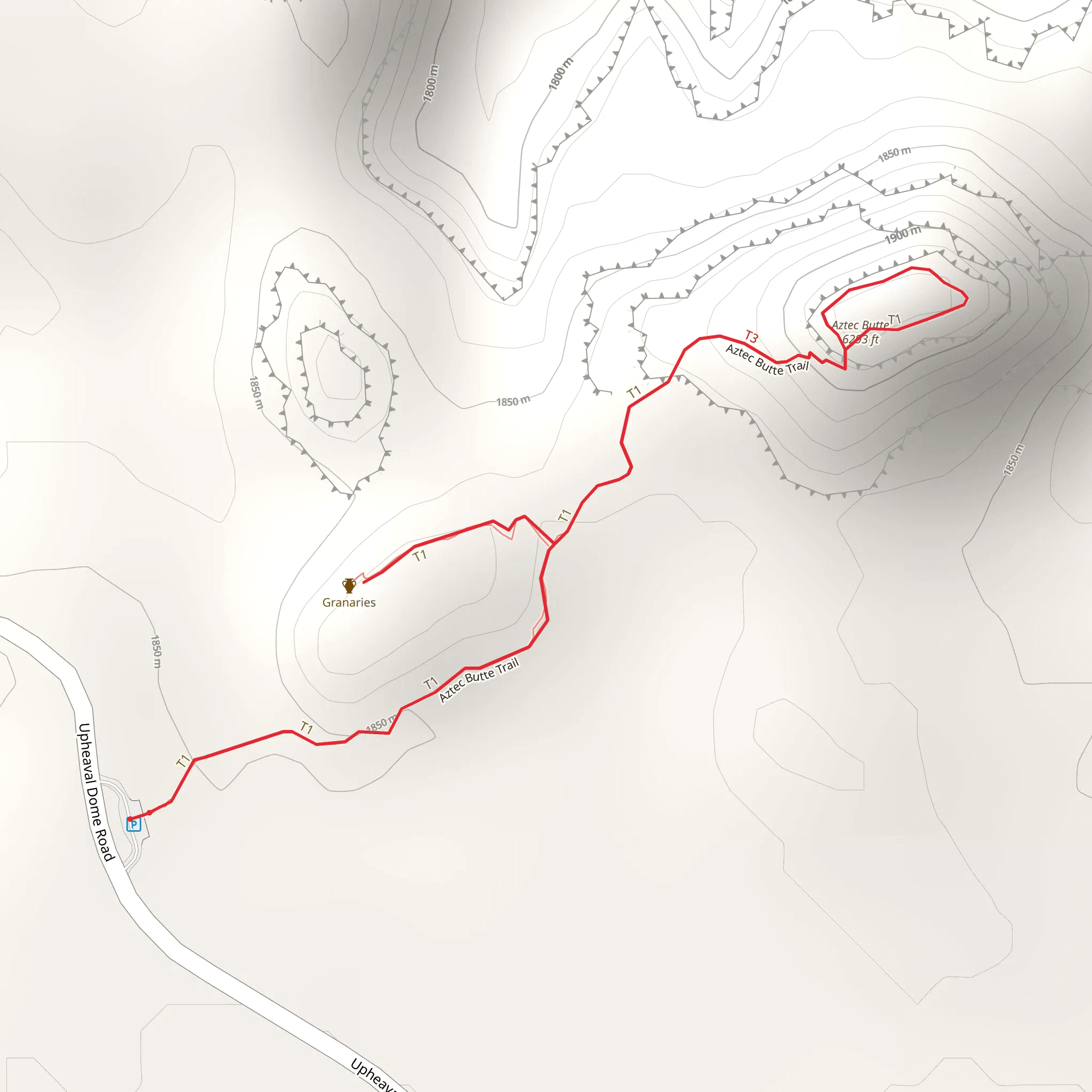 Aztec Butte Trail mobile static map