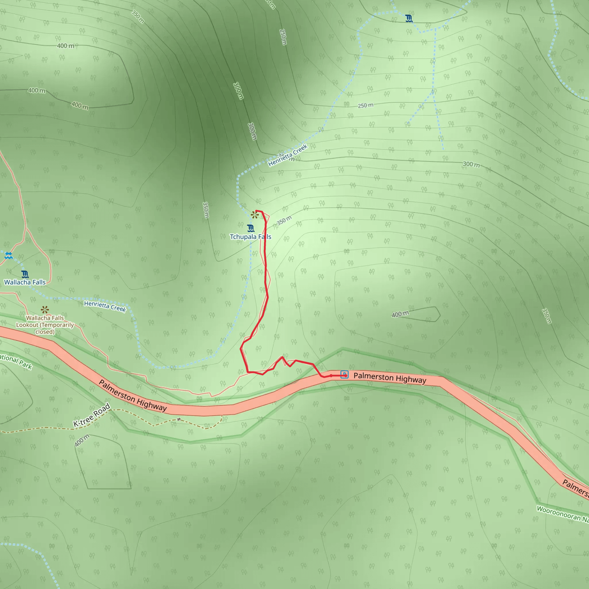 Tchupala Falls Track mobile static map