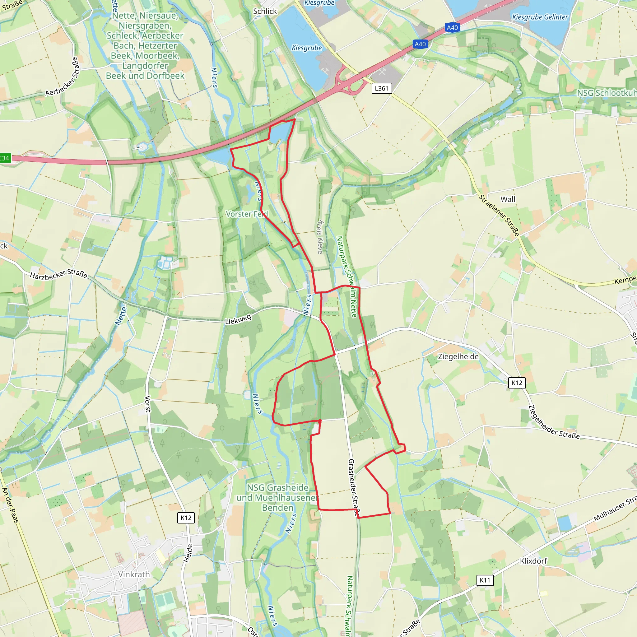 Grasheide and Steinkohleweg Orsoy-Hinsbeck mobile static map