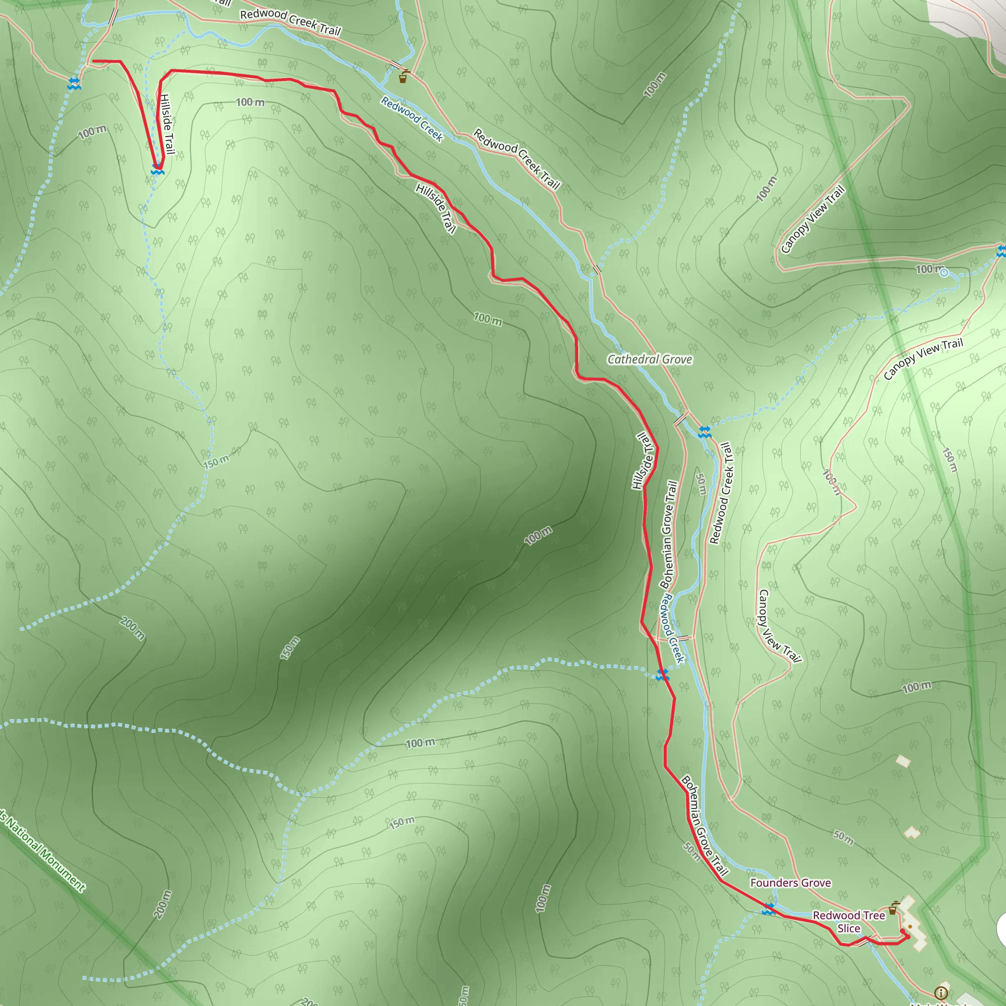 Fern Creek Trail and Hillside Trail mobile static map