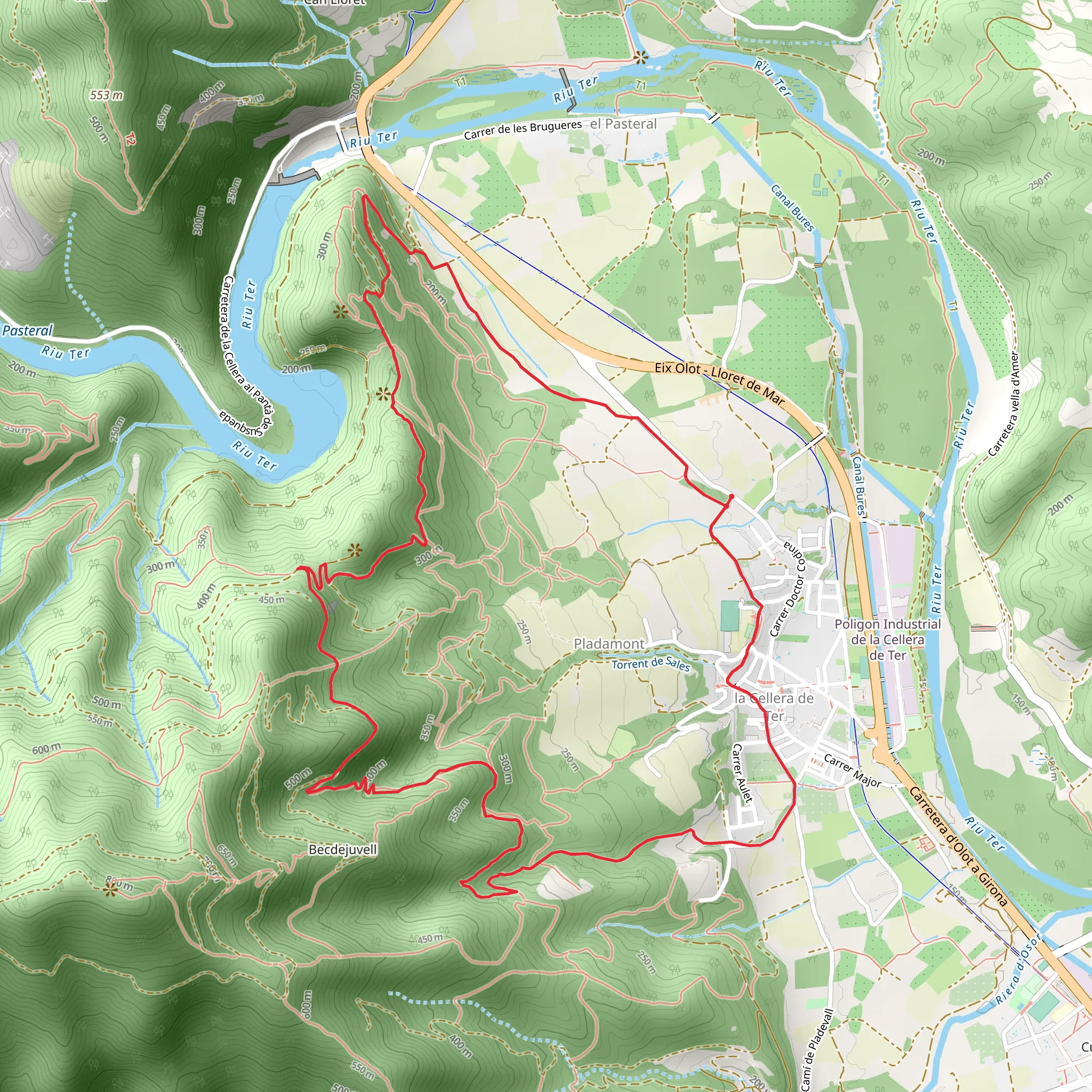 Route of the Pedreres SL C 9 mobile static map