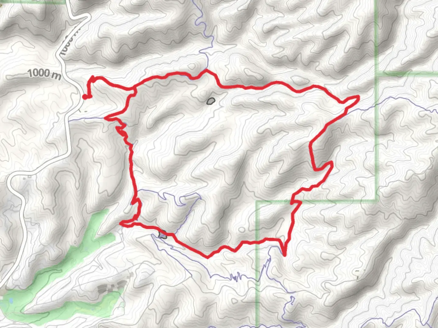 An image depicting the trail Corrals and Bob's Loop and its surrounding area.