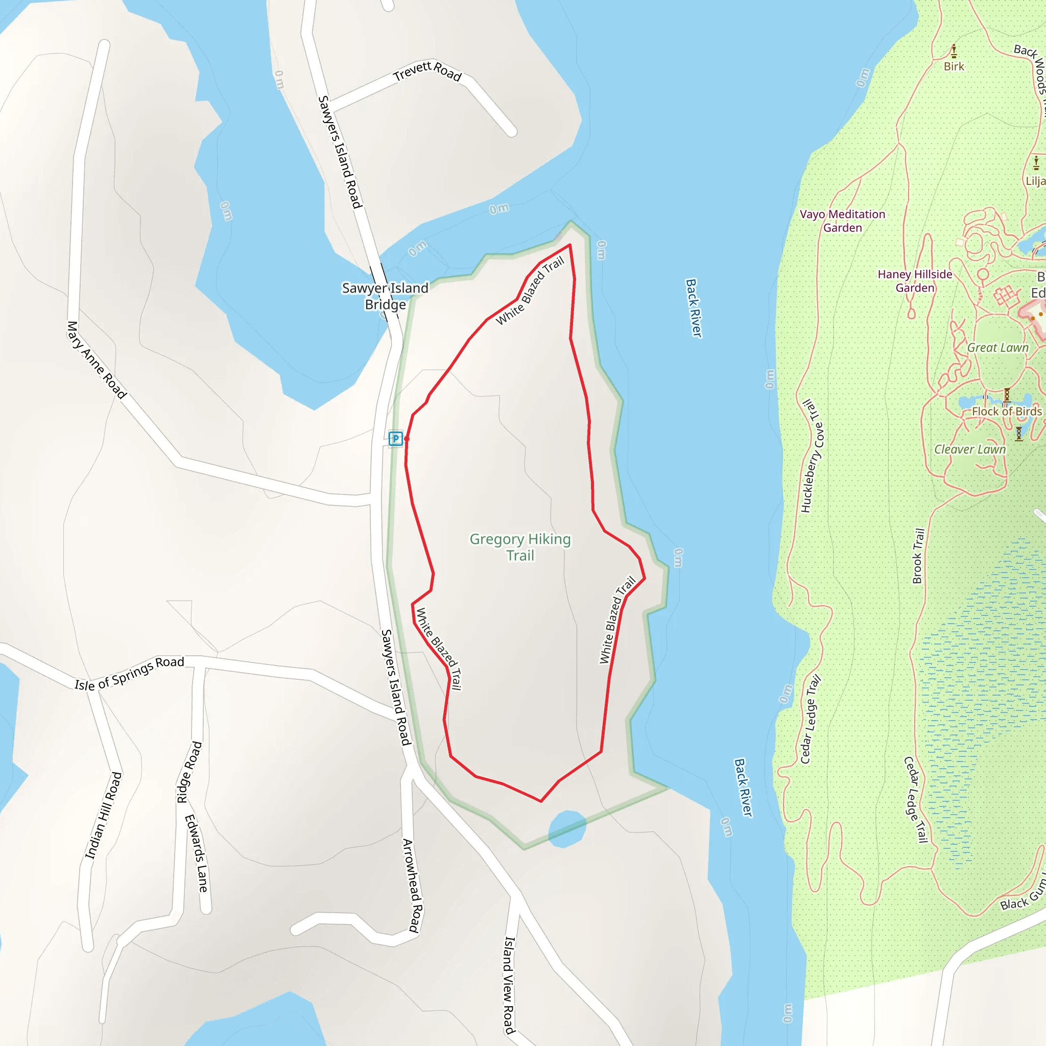 White Blazed Trail Loop mobile static map