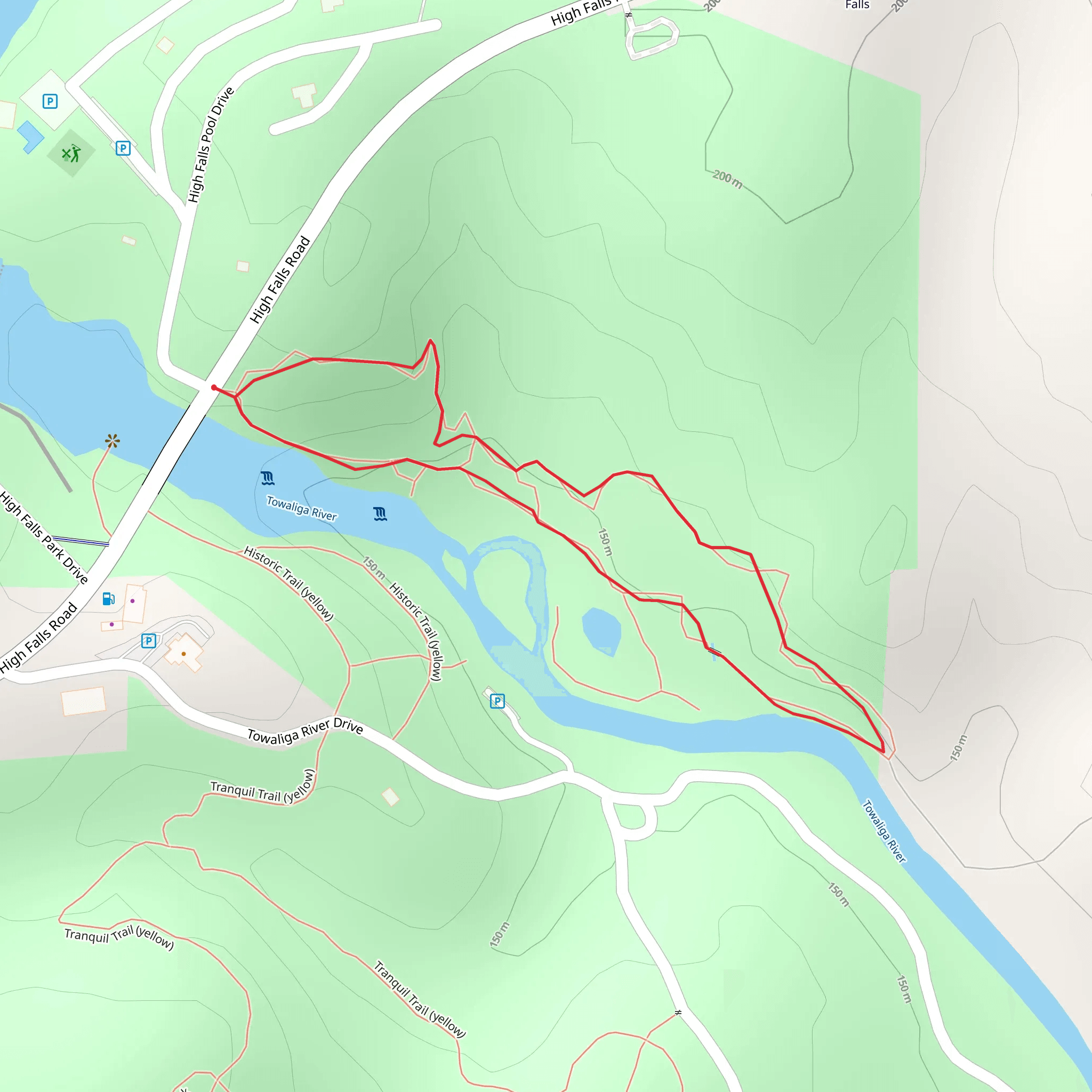 Falls Trail Red - Loop mobile static map