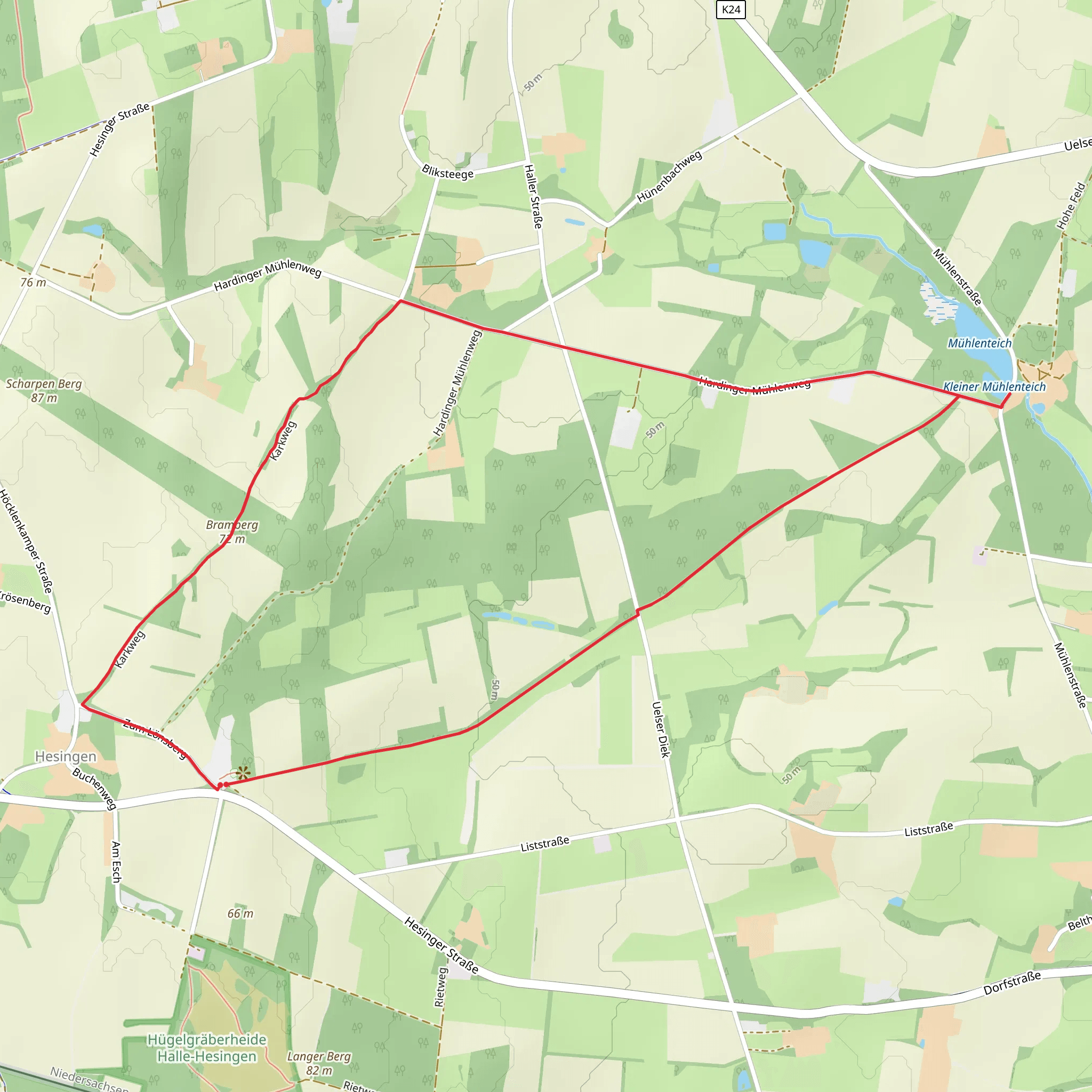 Bramberg and Kleiner Muehlenteich via Noaberpad mobile static map