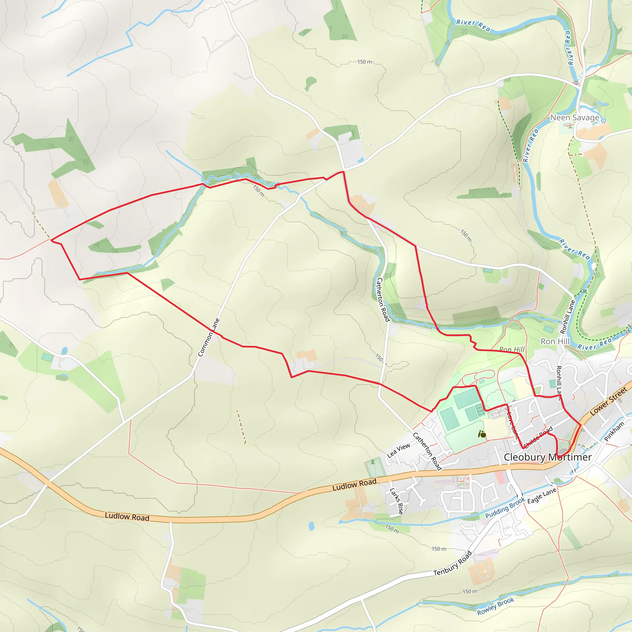 Cleobury Mortimer Circular Path mobile static map