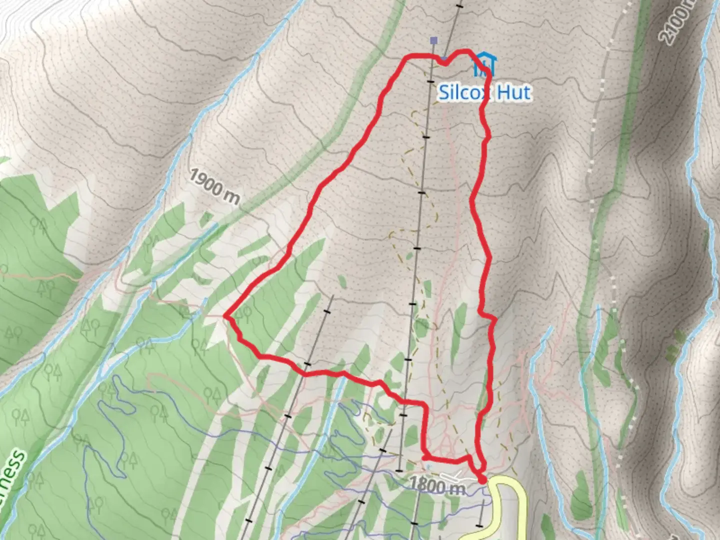 An image depicting the trail Silcox Hut - Mountaineer Loop Trail and its surrounding area.