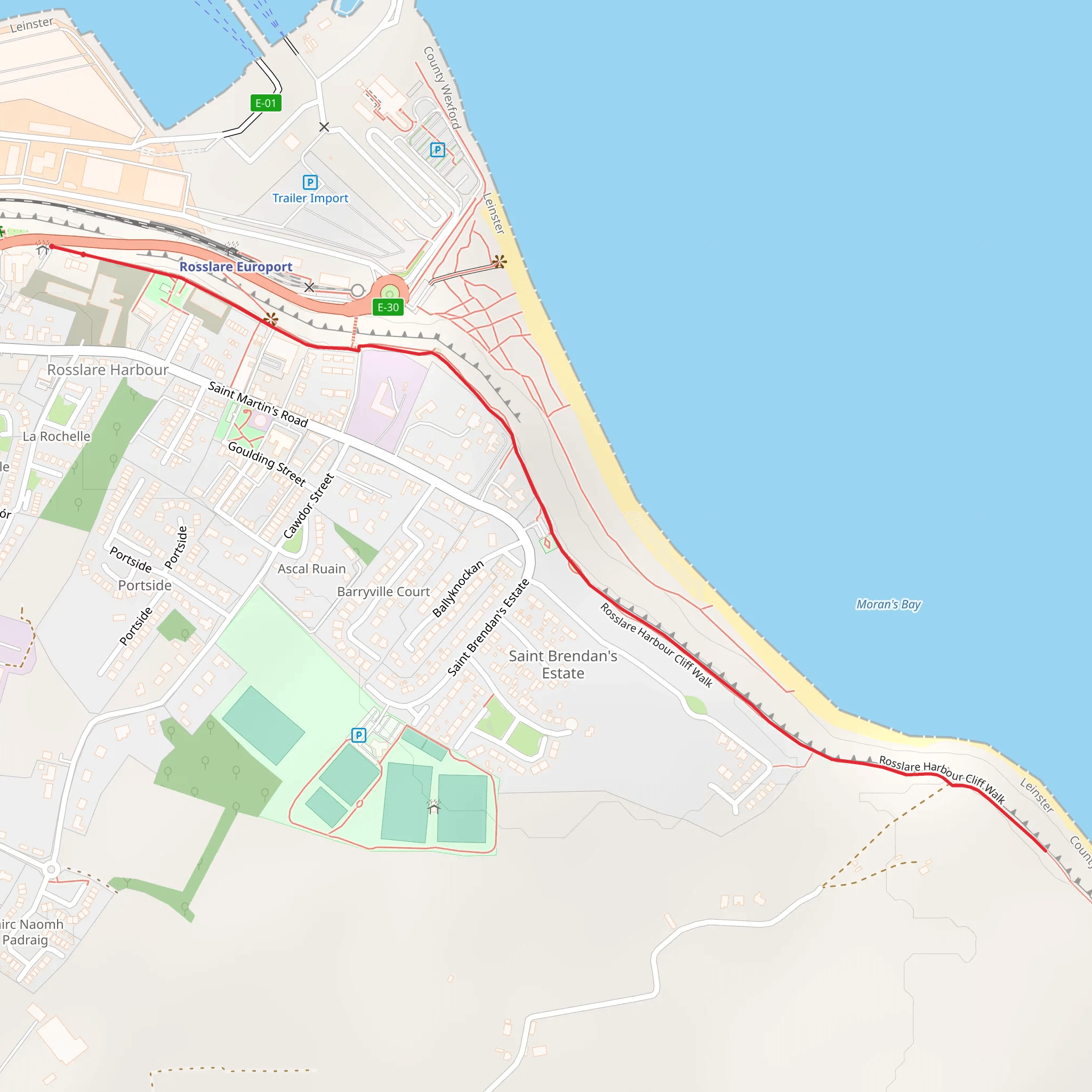 Rosslare Harbour Clifftop Walk mobile static map