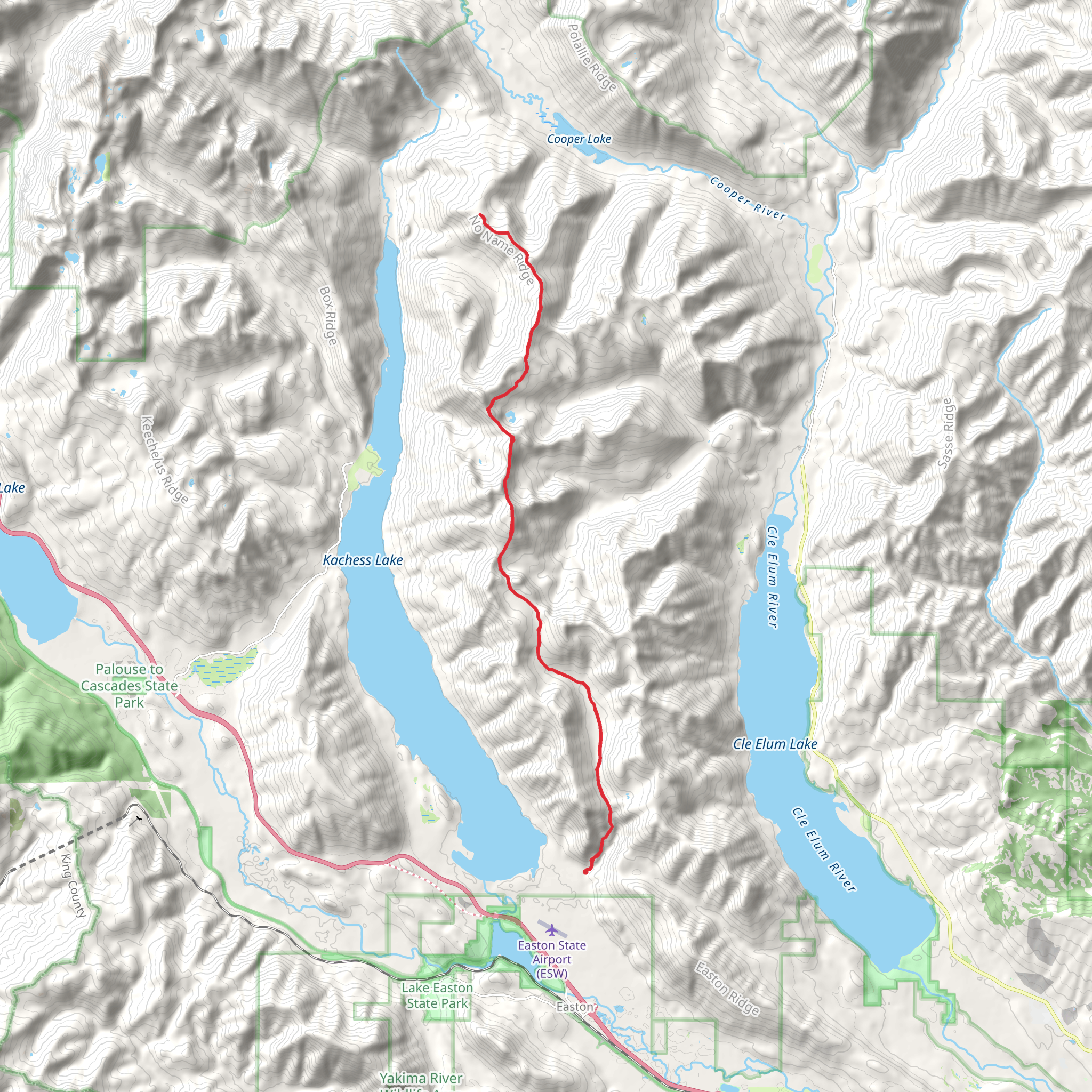 Kachess Ridge Trail mobile static map