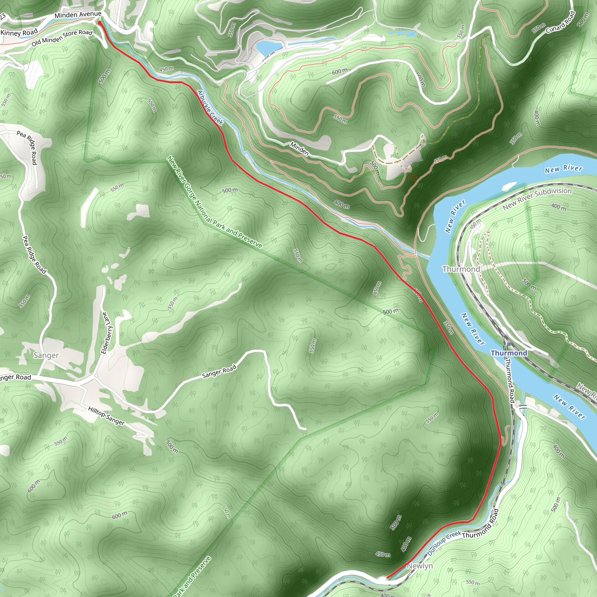 Rend Trail - Minden Avenue mobile static map