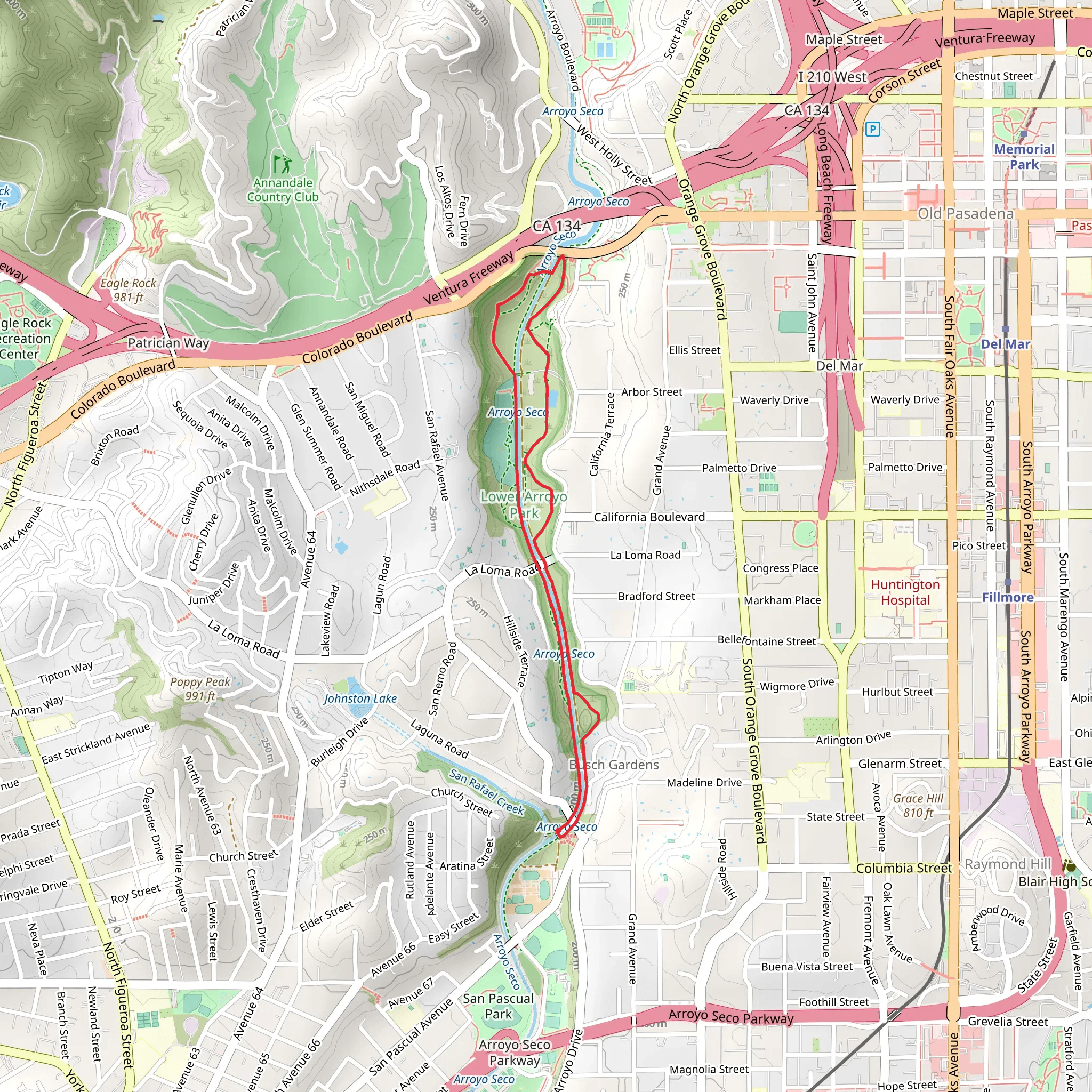 Arroyo Seco Loop mobile static map