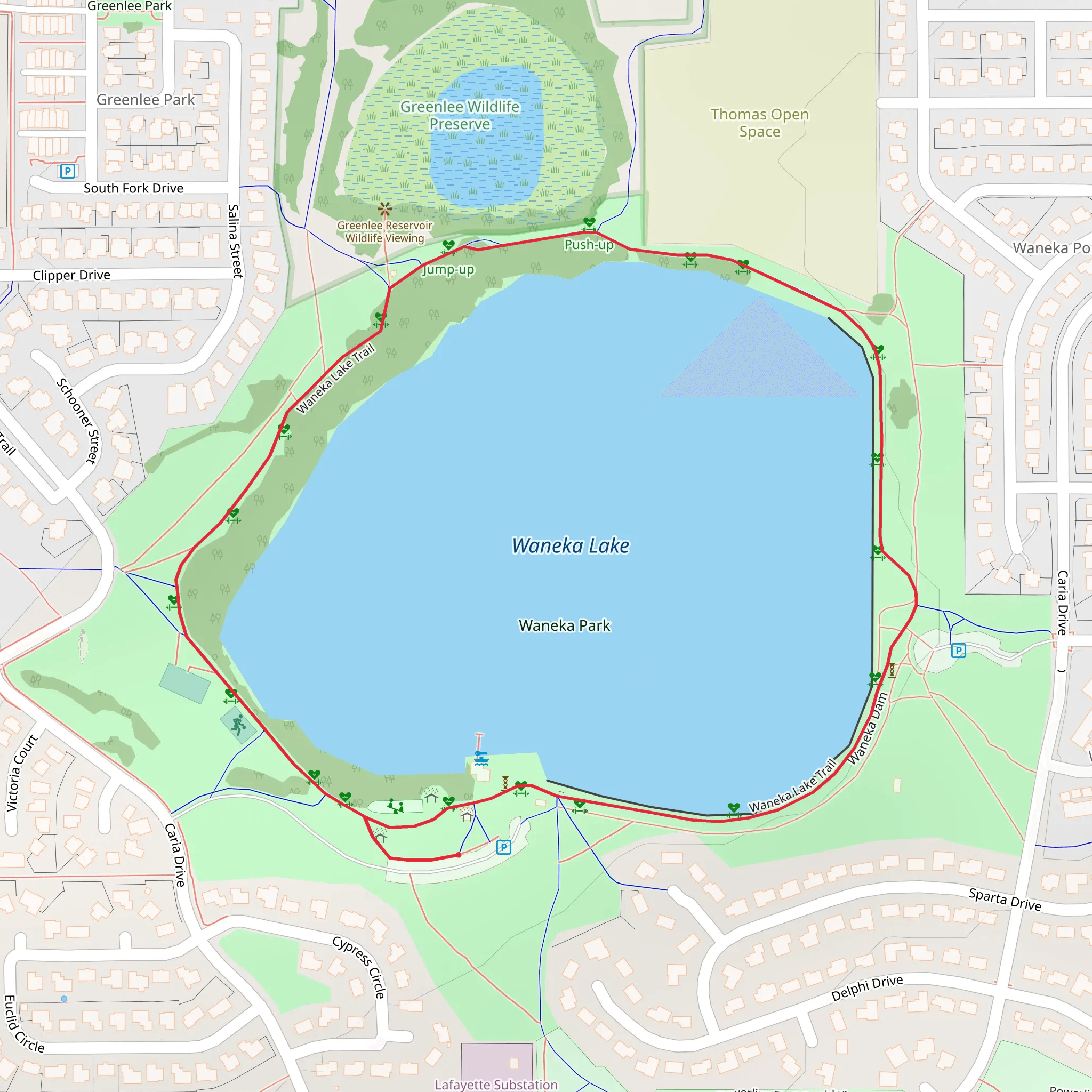 Waneka Lake Loop Trail mobile static map