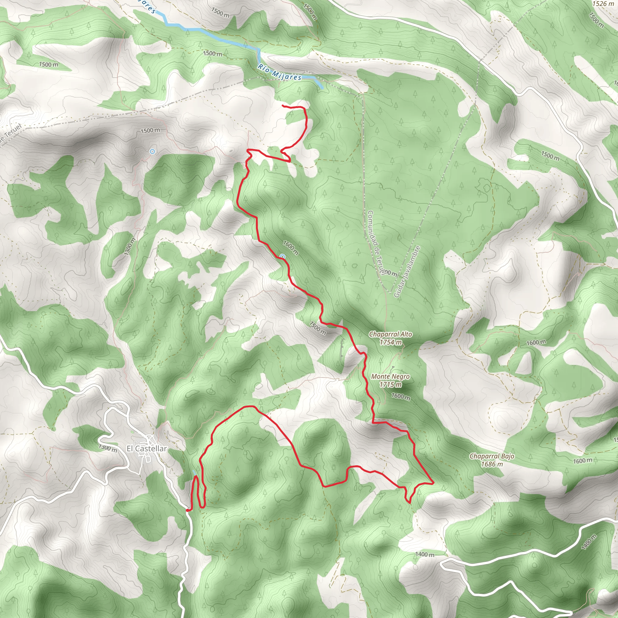 El Castellar - Mijares River Source PR TE 028b mobile static map