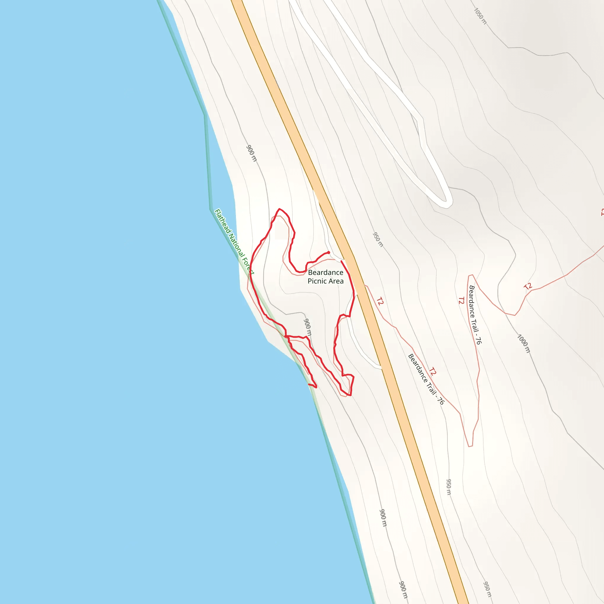 Flathead Lake Trail mobile static map