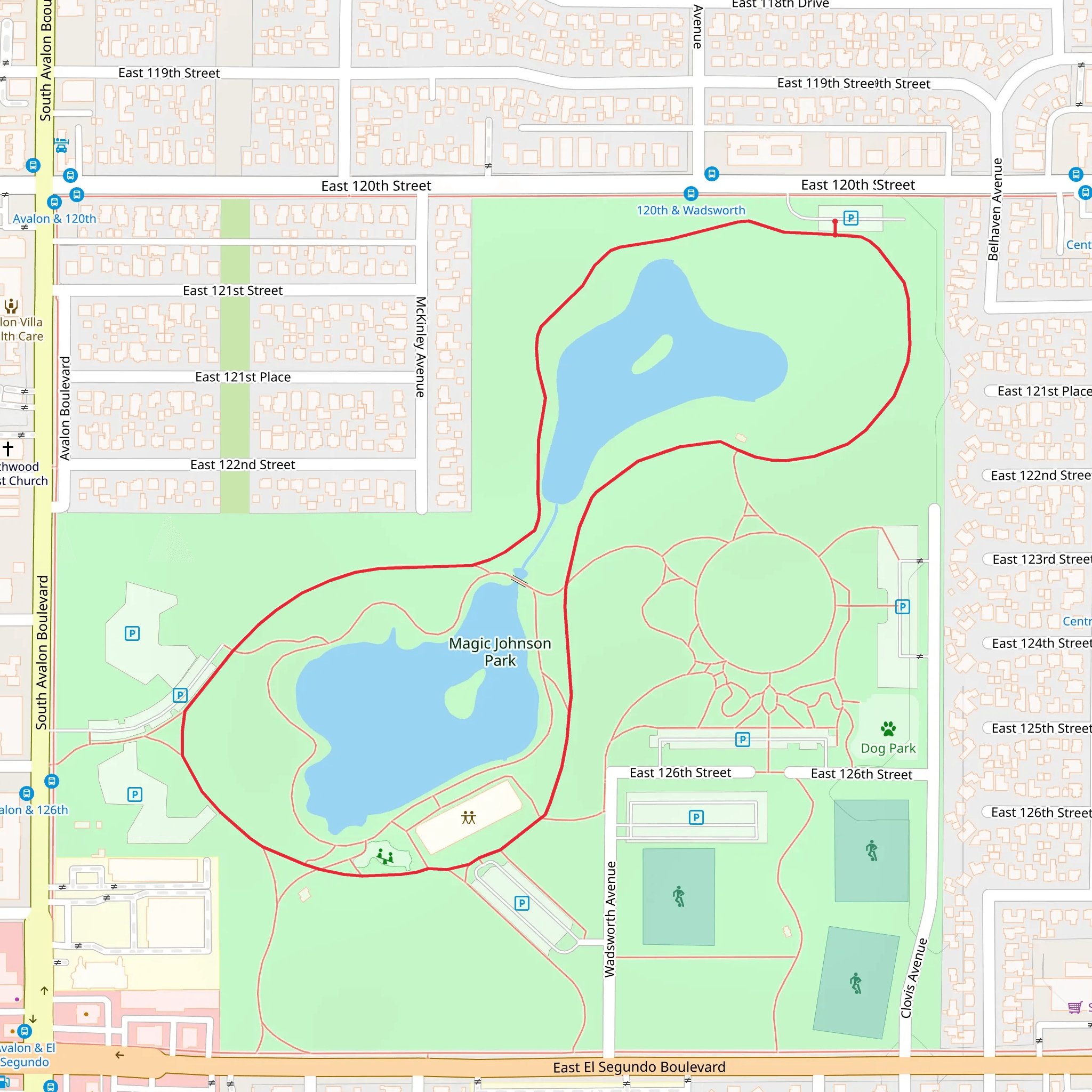 Magic Johnson Park Loop mobile static map