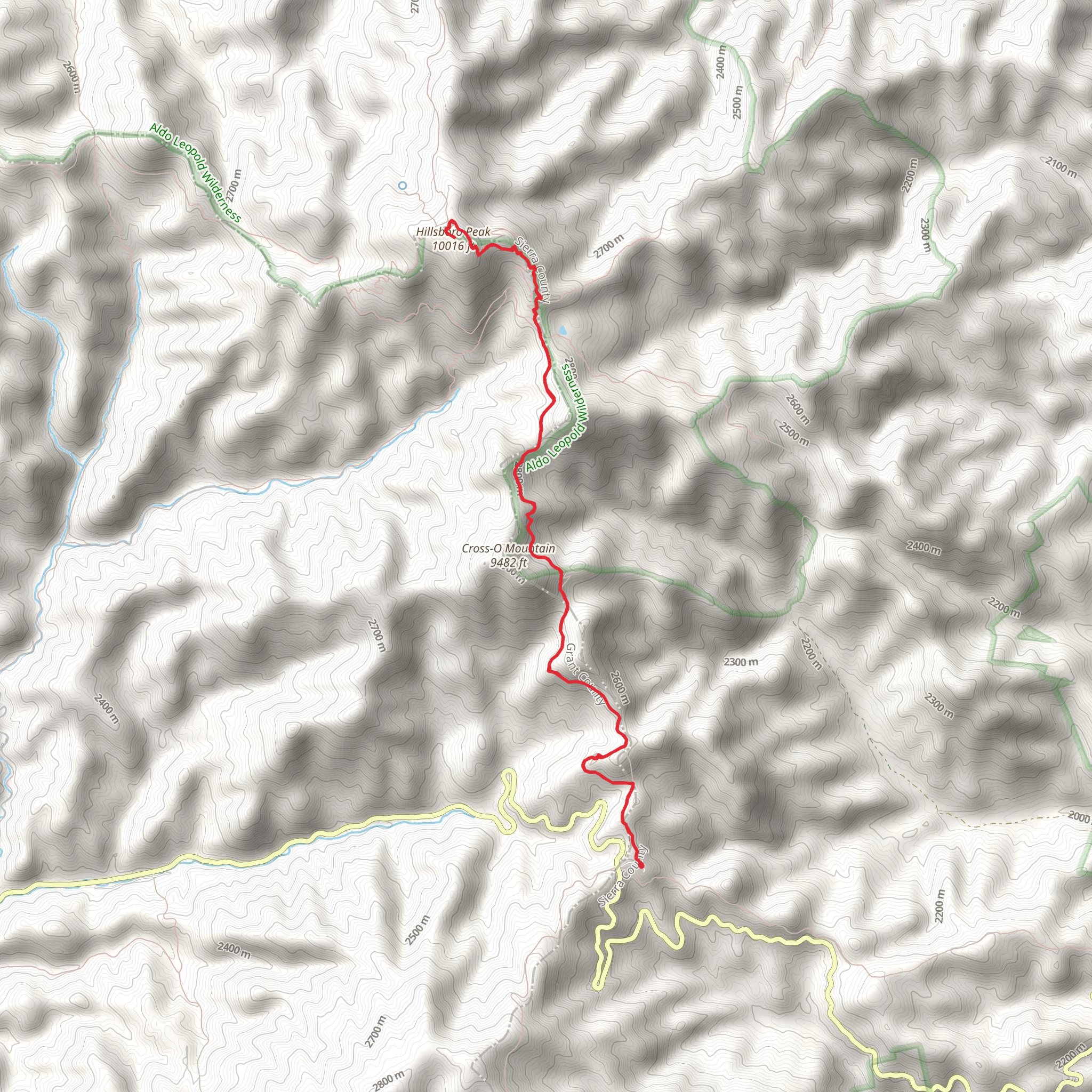 Hillsboro Peak via Crest Trail mobile static map