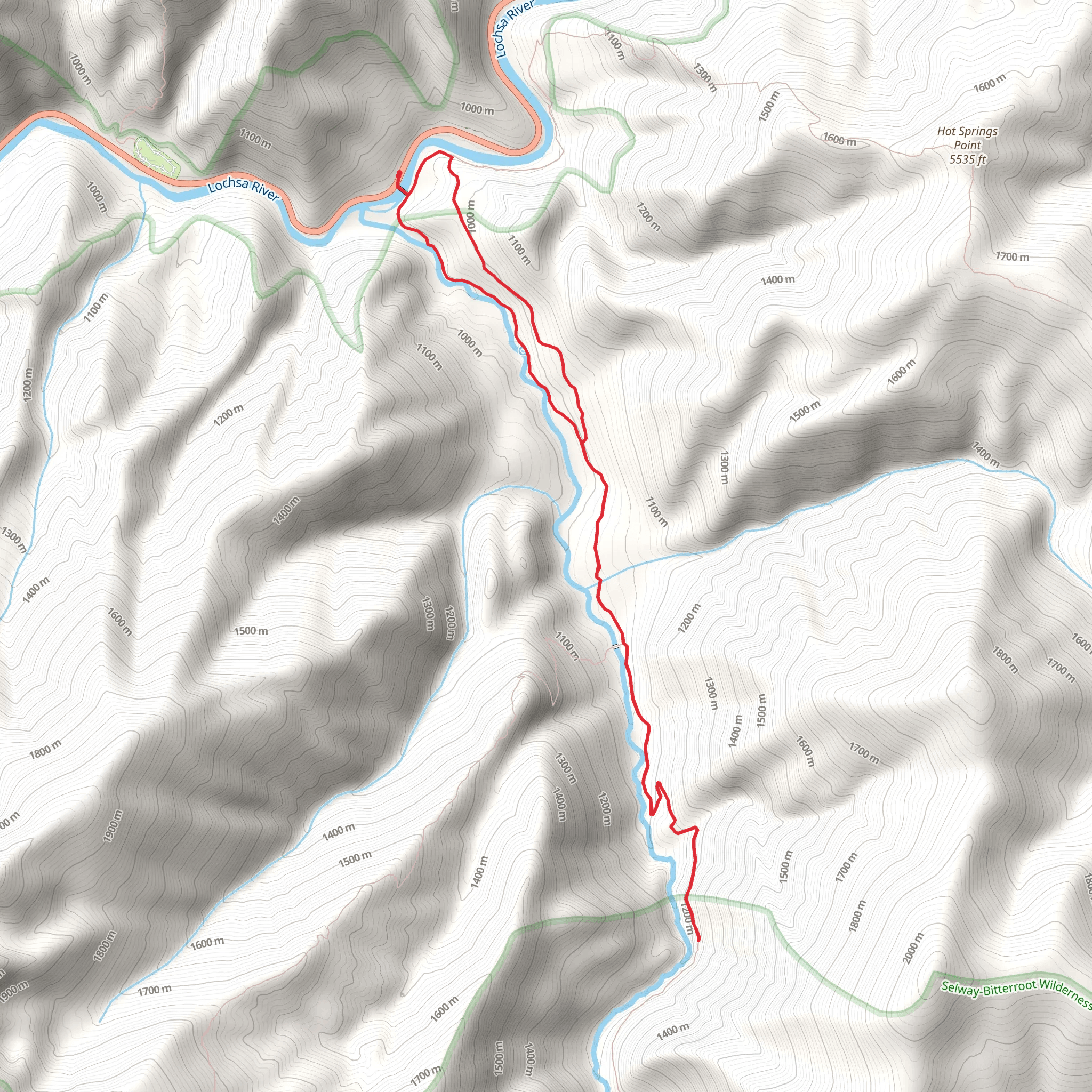 Warm Springs Trail and Falls mobile static map