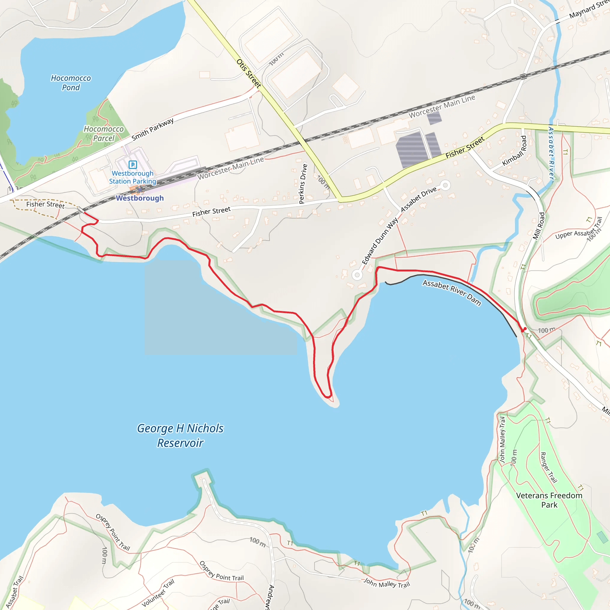 George H Nichols Reservoir via Charm Bracelet Trail mobile static map