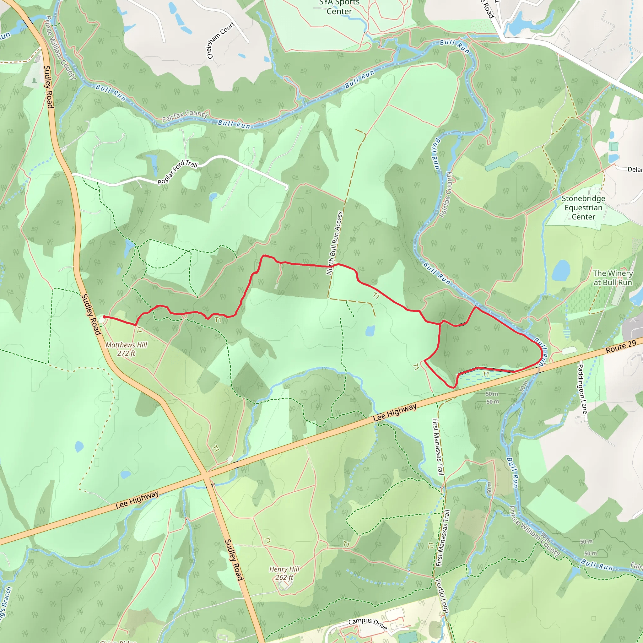 Pittsylvania Cemetery - First Manassas Trail mobile static map
