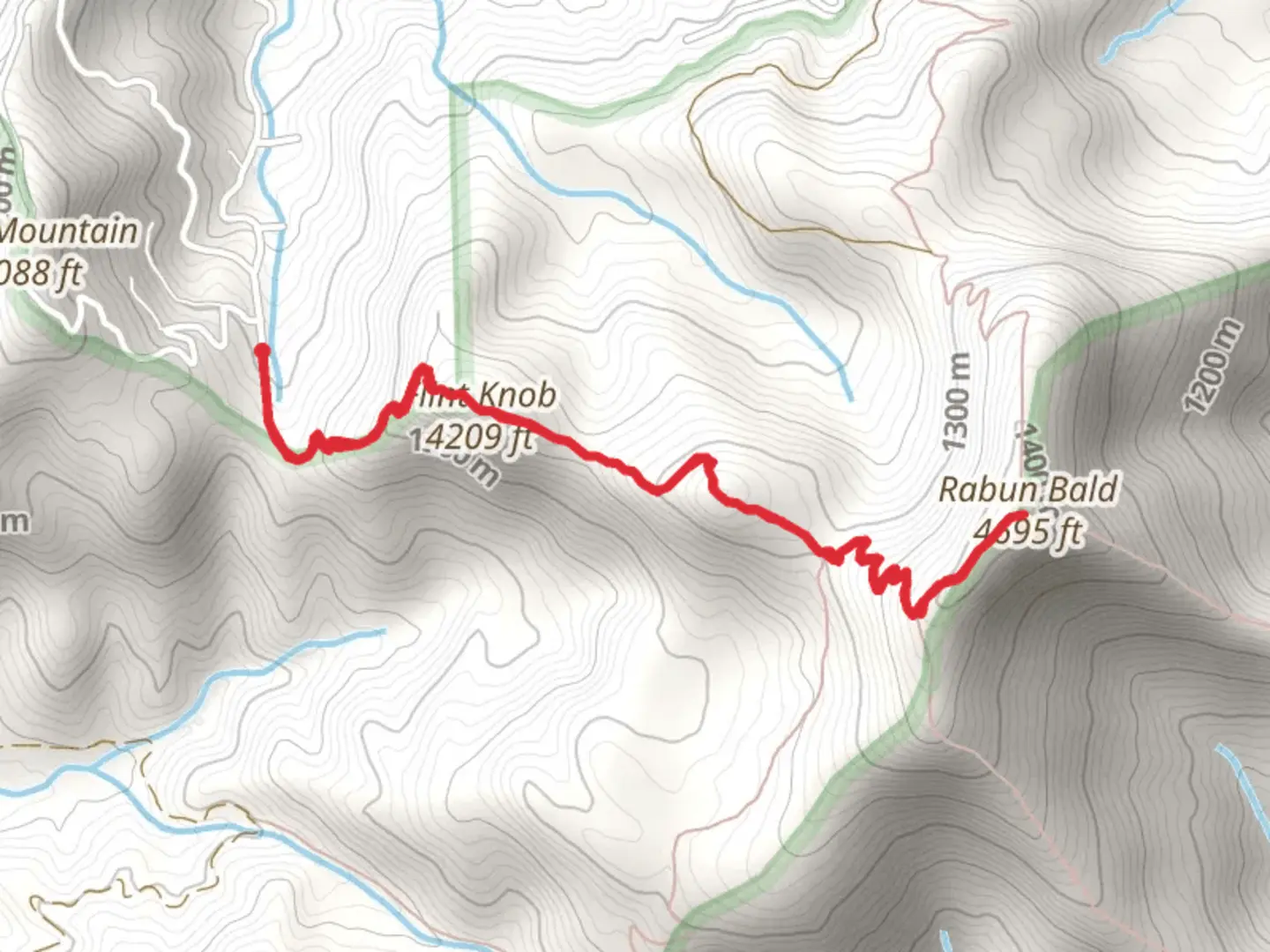An image depicting the trail Rabun Bald and Flint Knob and its surrounding area.