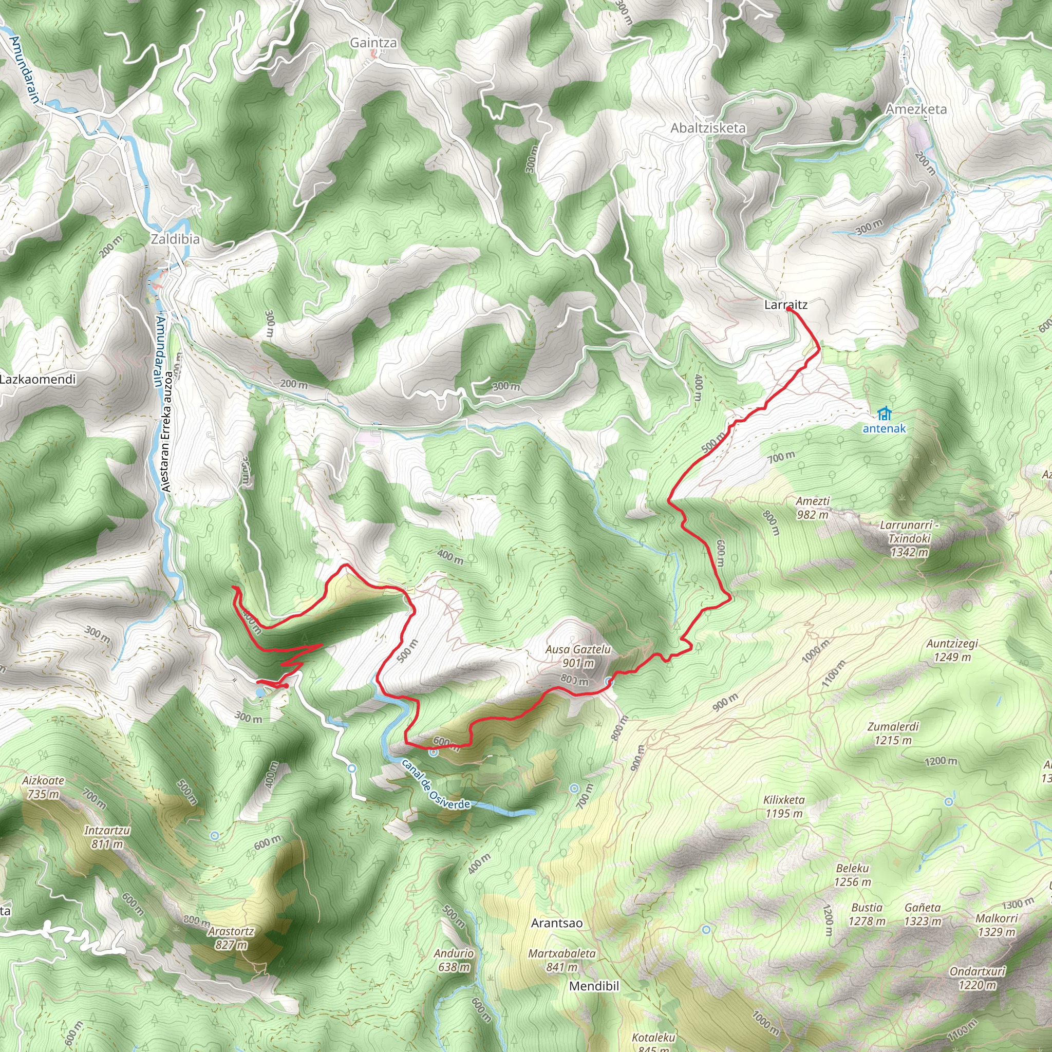 Ausa - Gaztelu Trail PR GI 2004 mobile static map