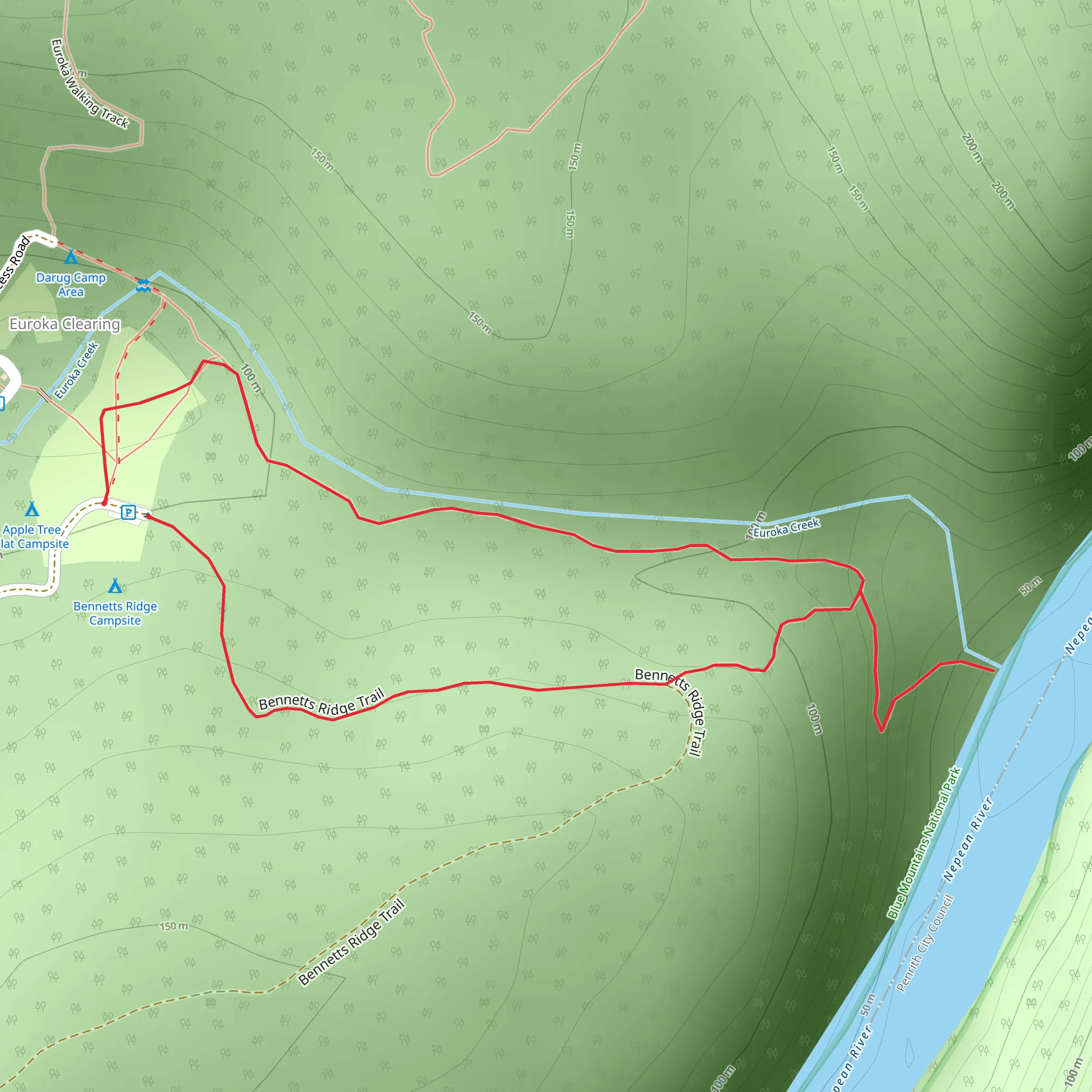 Nepean River Track mobile static map