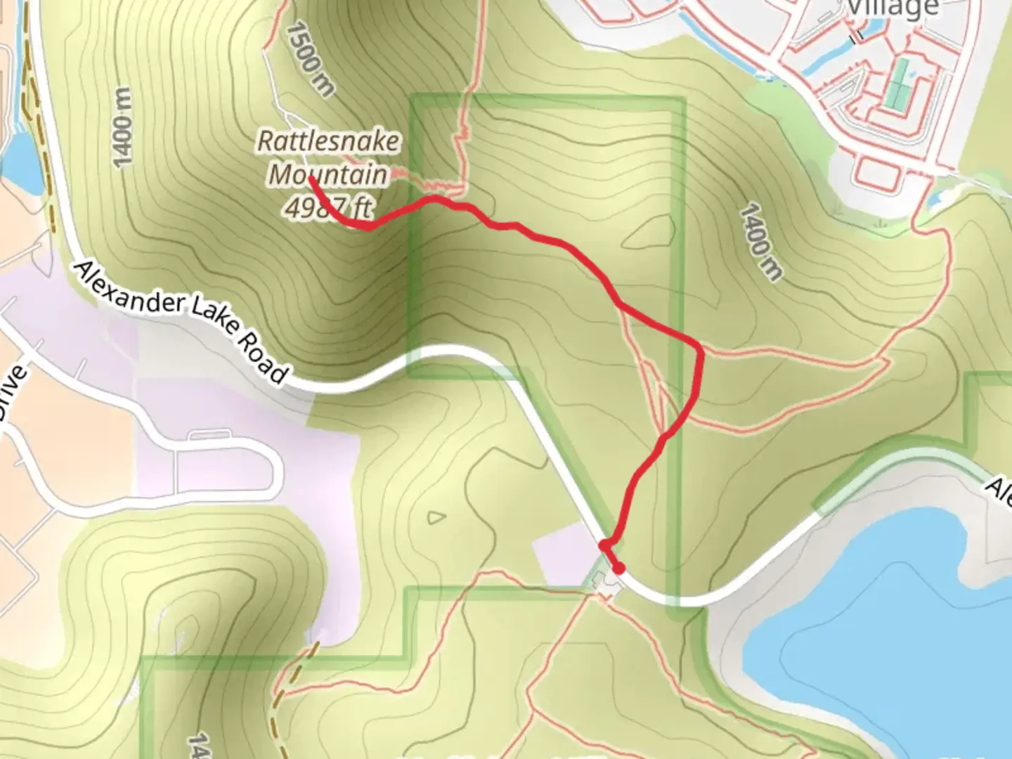 An image depicting the trail Rattlesnake Mountain and its surrounding area.