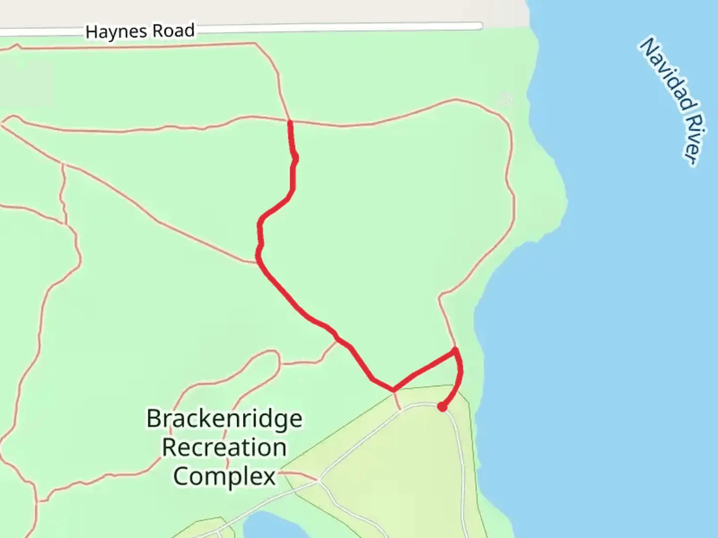 An image depicting the trail Brackenridge Recreation Complex Short Walk and its surrounding area.