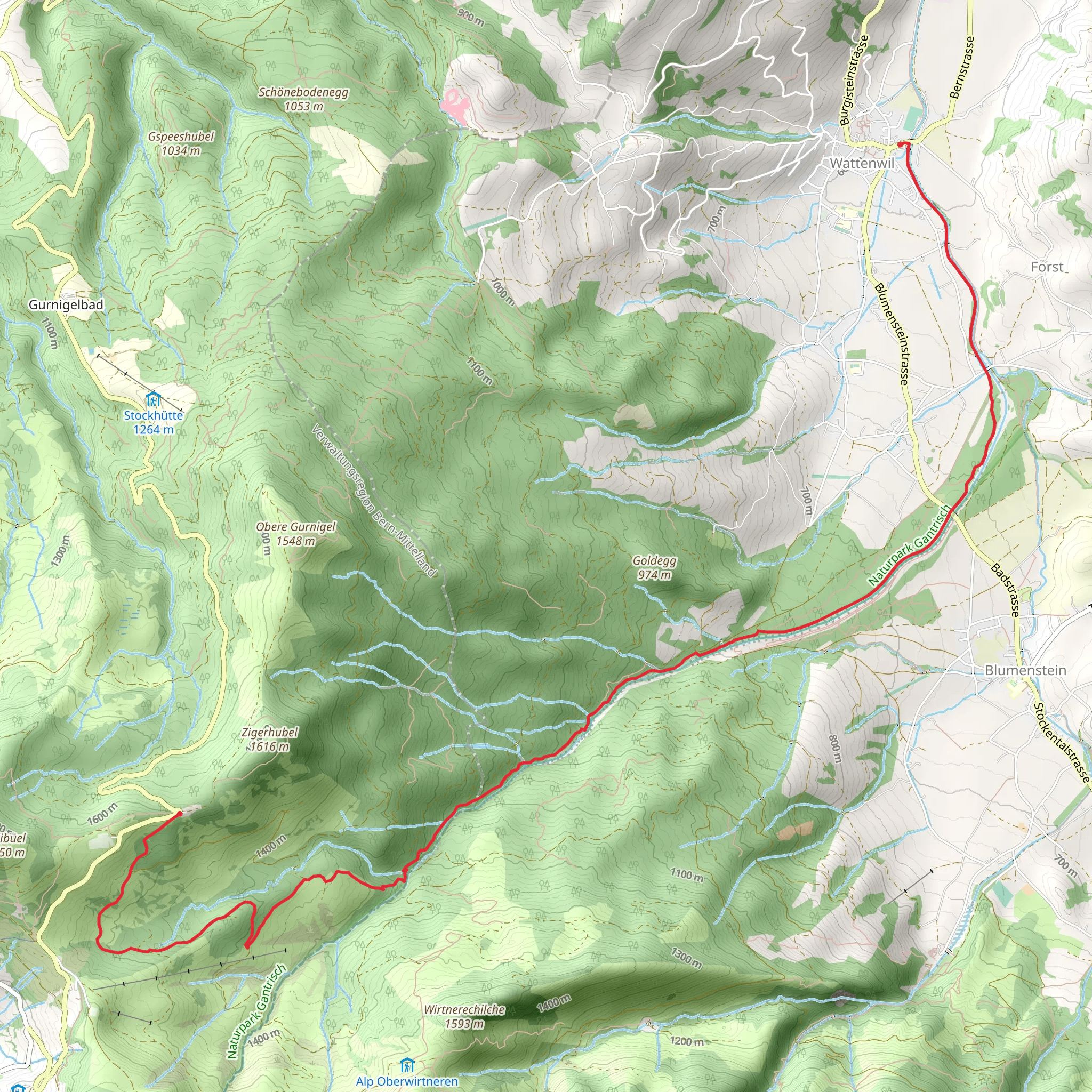 Gürbe-Wildwasserweg mobile static map