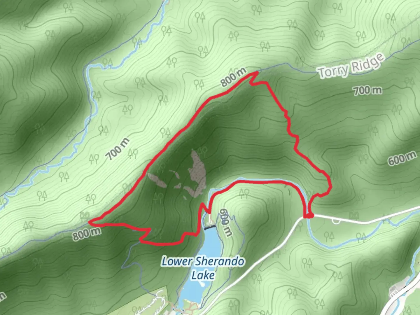An image depicting the trail Blue Loop Parking, Torry Ridge and Dam Loop Trail and its surrounding area.
