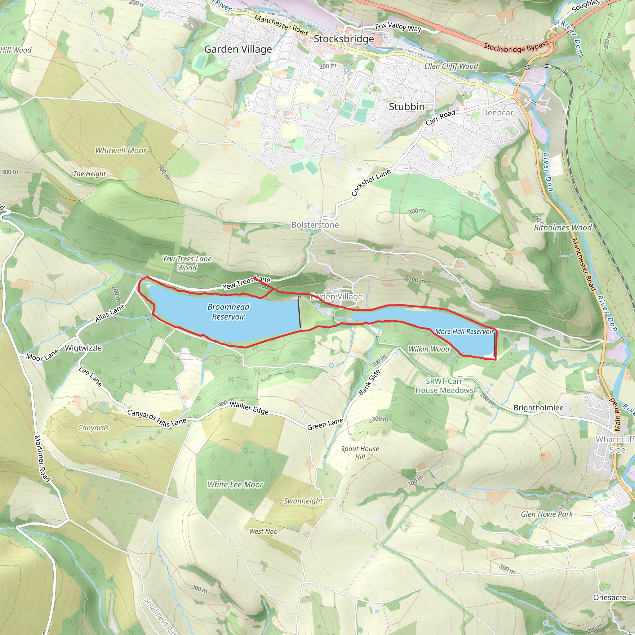 More Hall and Broomhead Reservoir Loop mobile static map