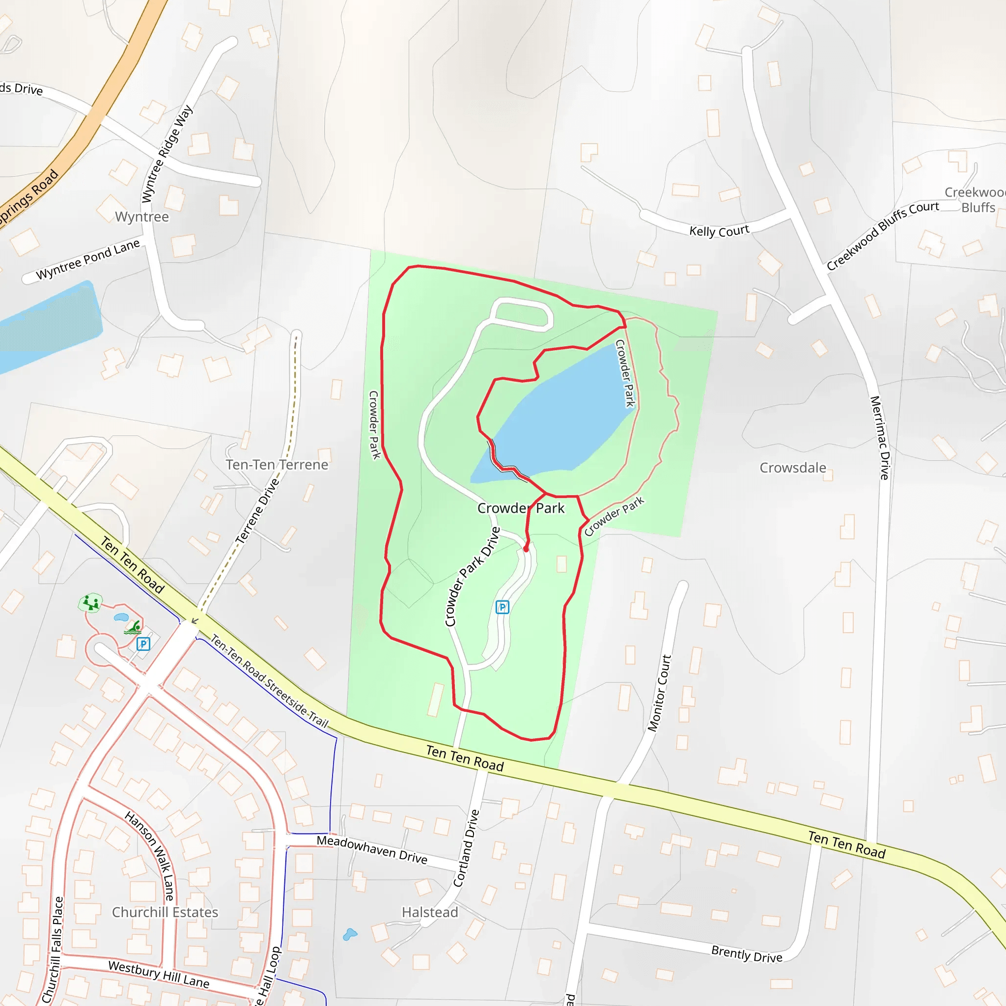 Crowder Park Loop mobile static map