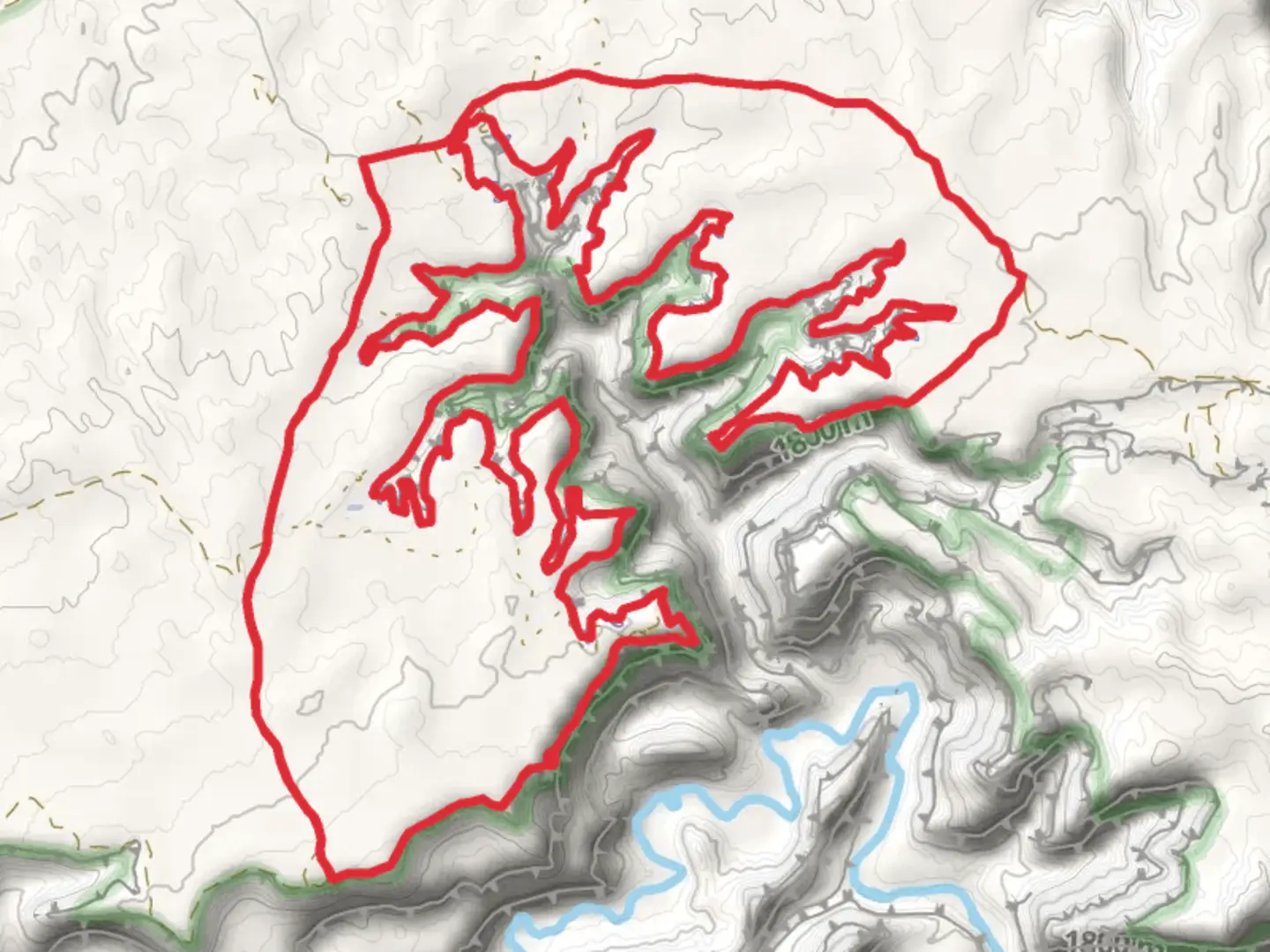 An image depicting the trail Goodwater Rim Trail and its surrounding area.