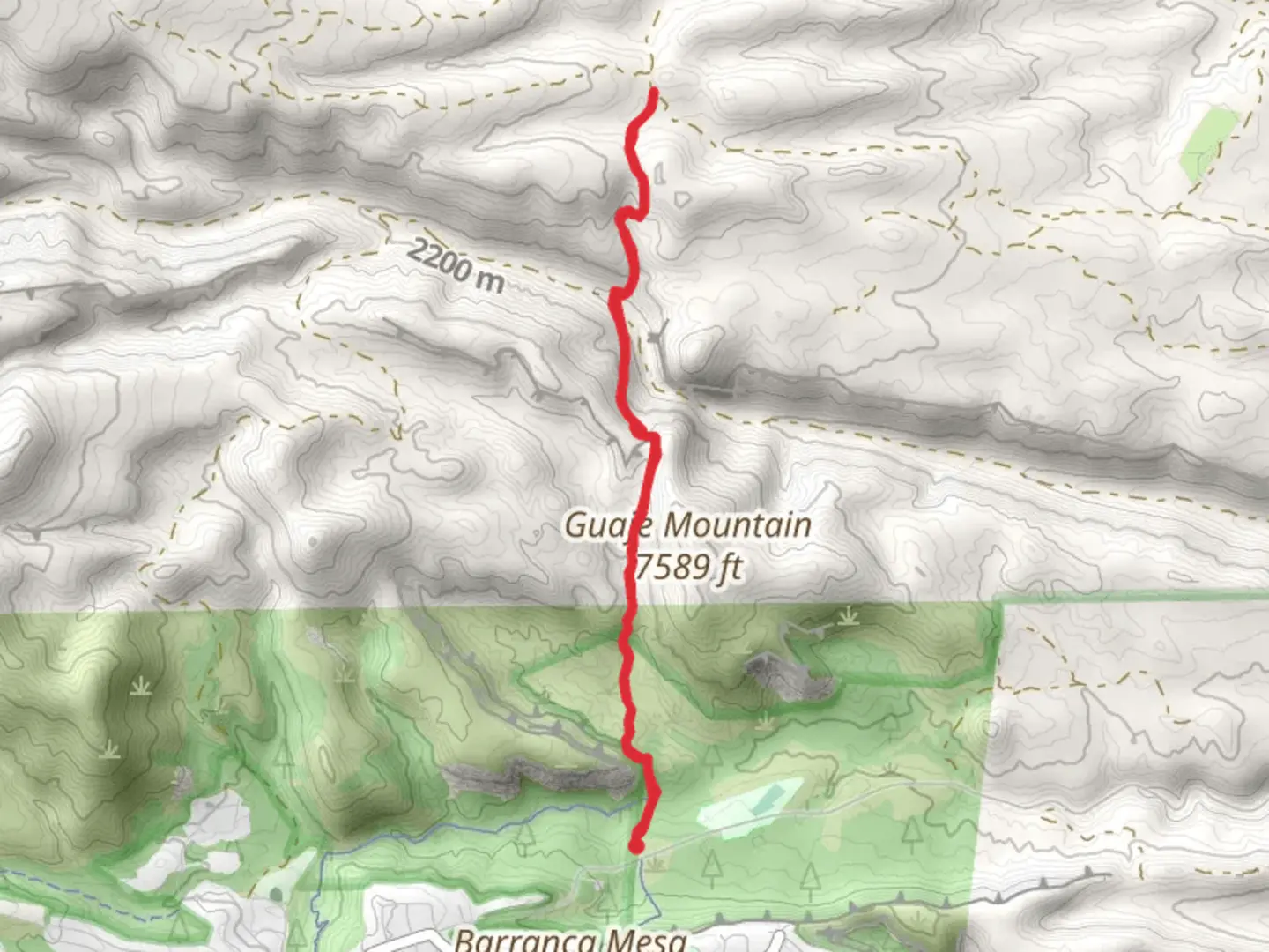 An image depicting the trail Pajarito Trail and its surrounding area.