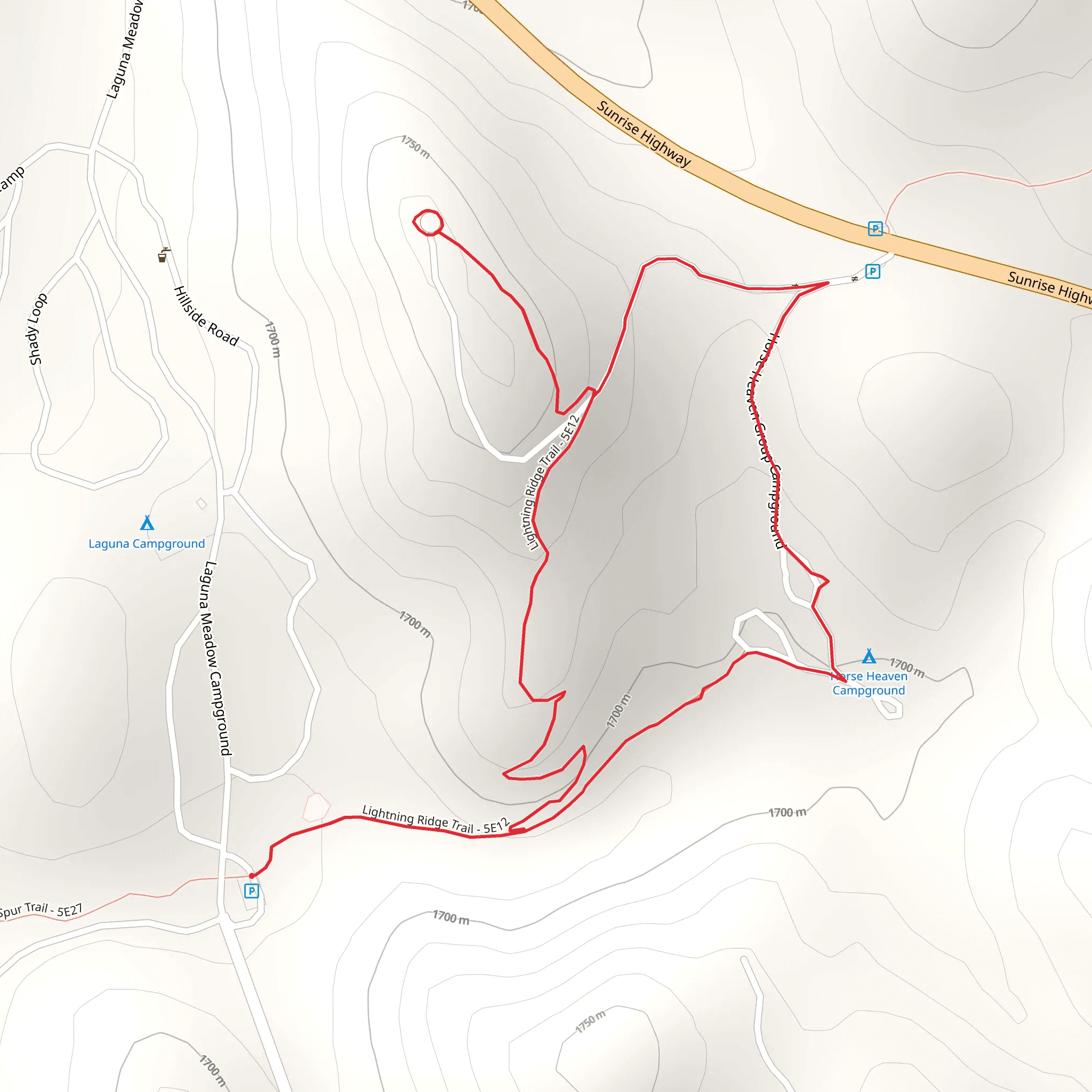 Lightning Ridge Loop Trail mobile static map